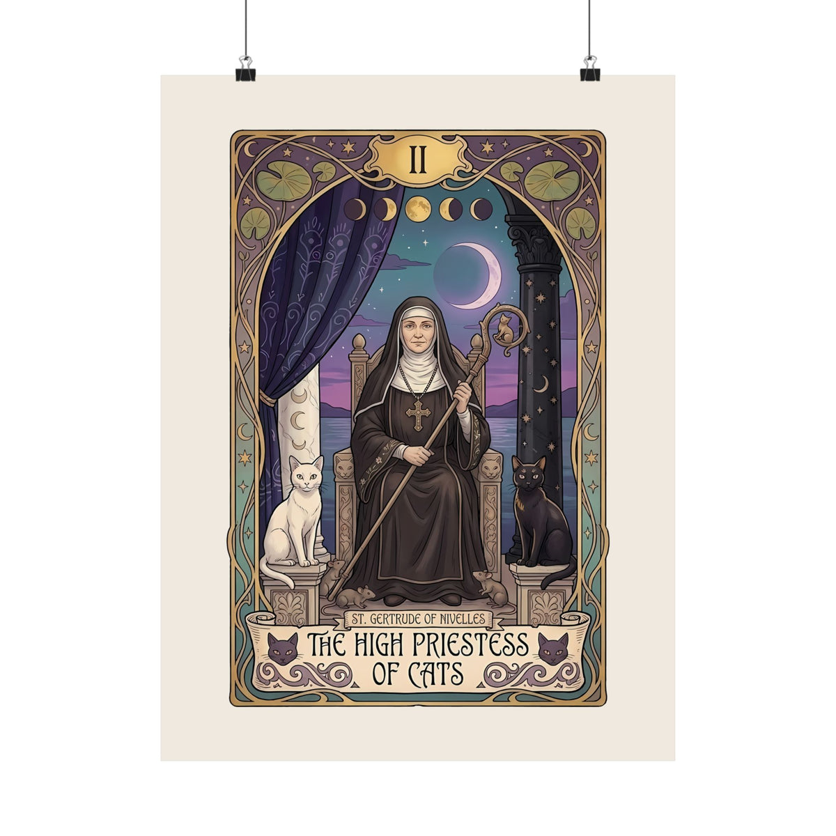 High Priestess of Cats Poster — Mystical Cat Lover Poster
