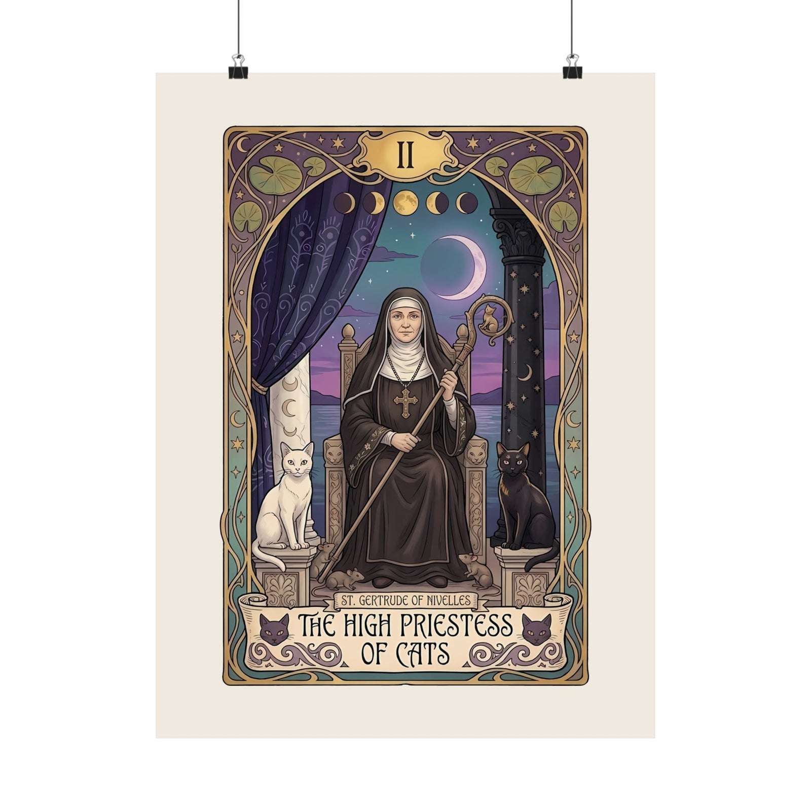 High Priestess of Cats Poster — Mystical Cat Lover Poster