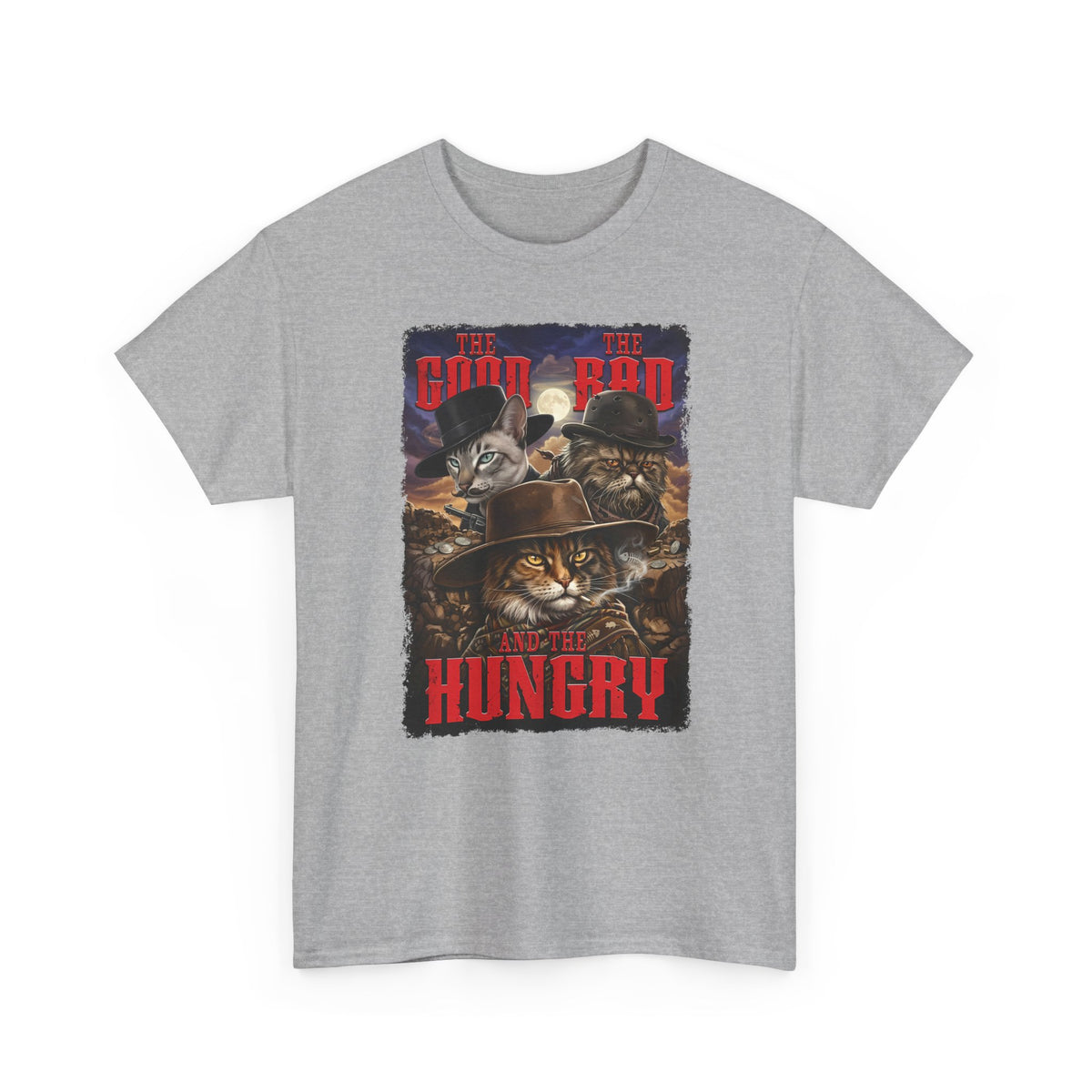 The Good The Bad The Hungry — Cat Parody T-Shirt