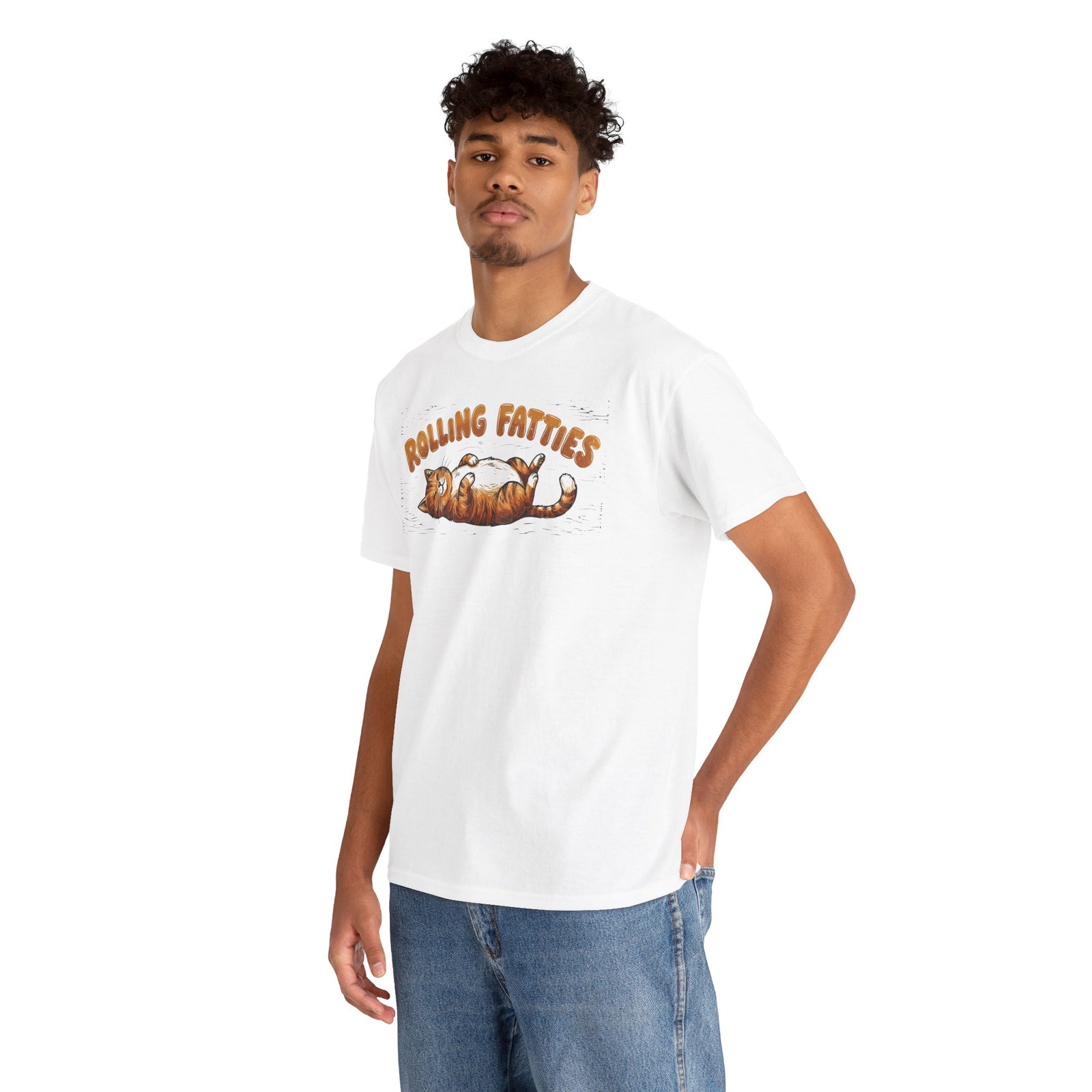 Rolling Fatties Cat T-Shirt — Cute Cartoon Cat Graphic Tee