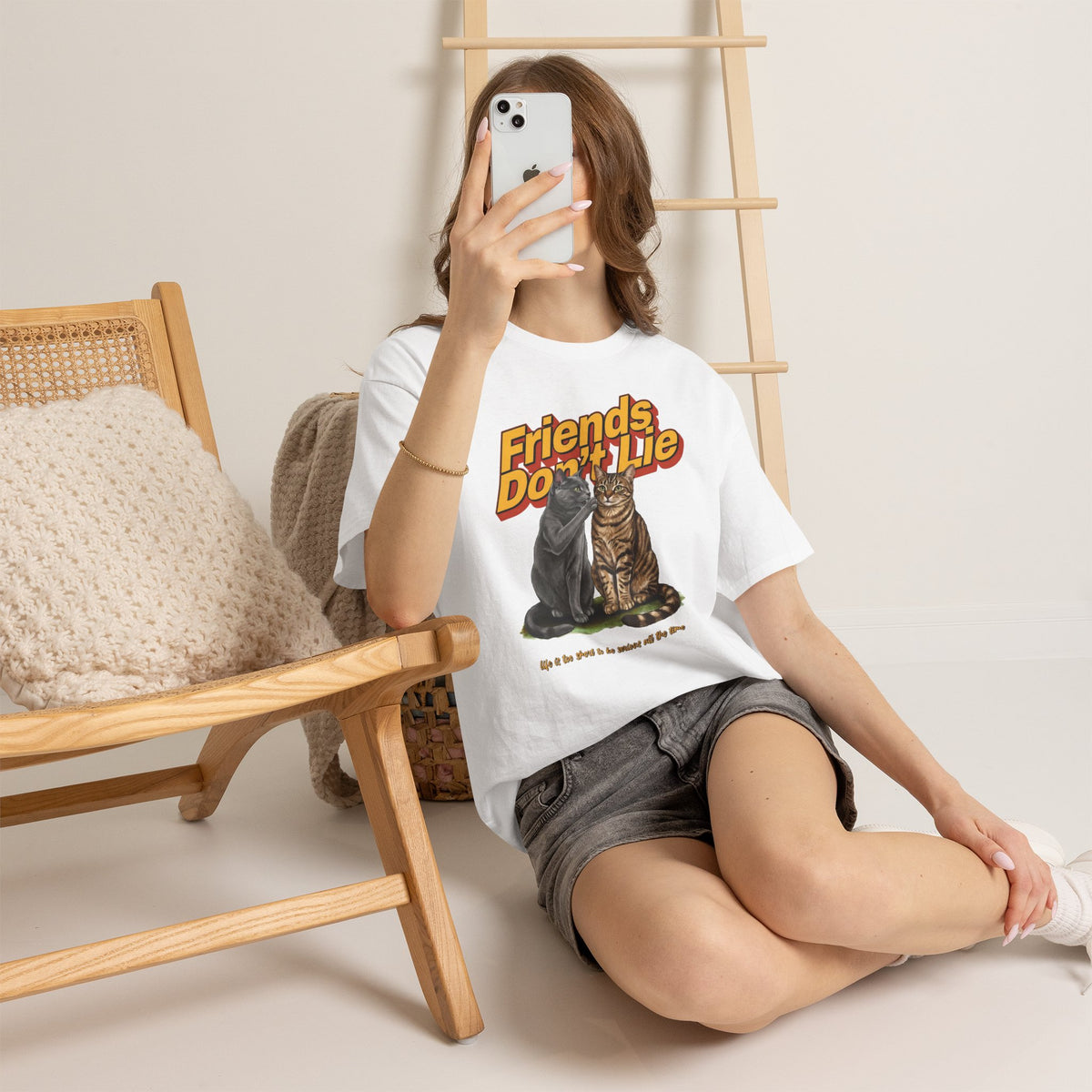 Friends Don't Lie Cat T-Shirt — Funny Cat Gossip Apparel