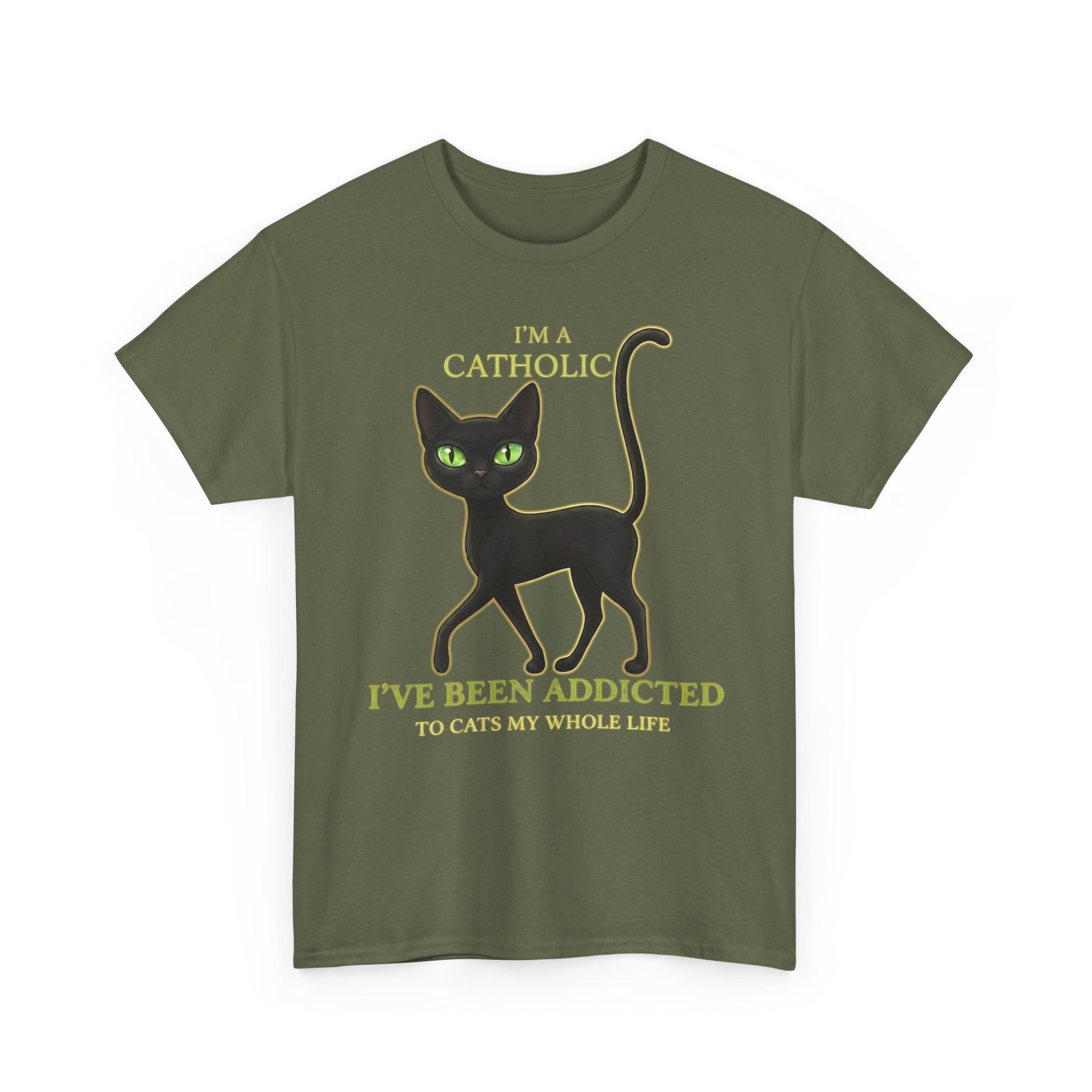 Catholic Addicted to Cats T-Shirt — I'm a Catholic Addicted to Cats Tee