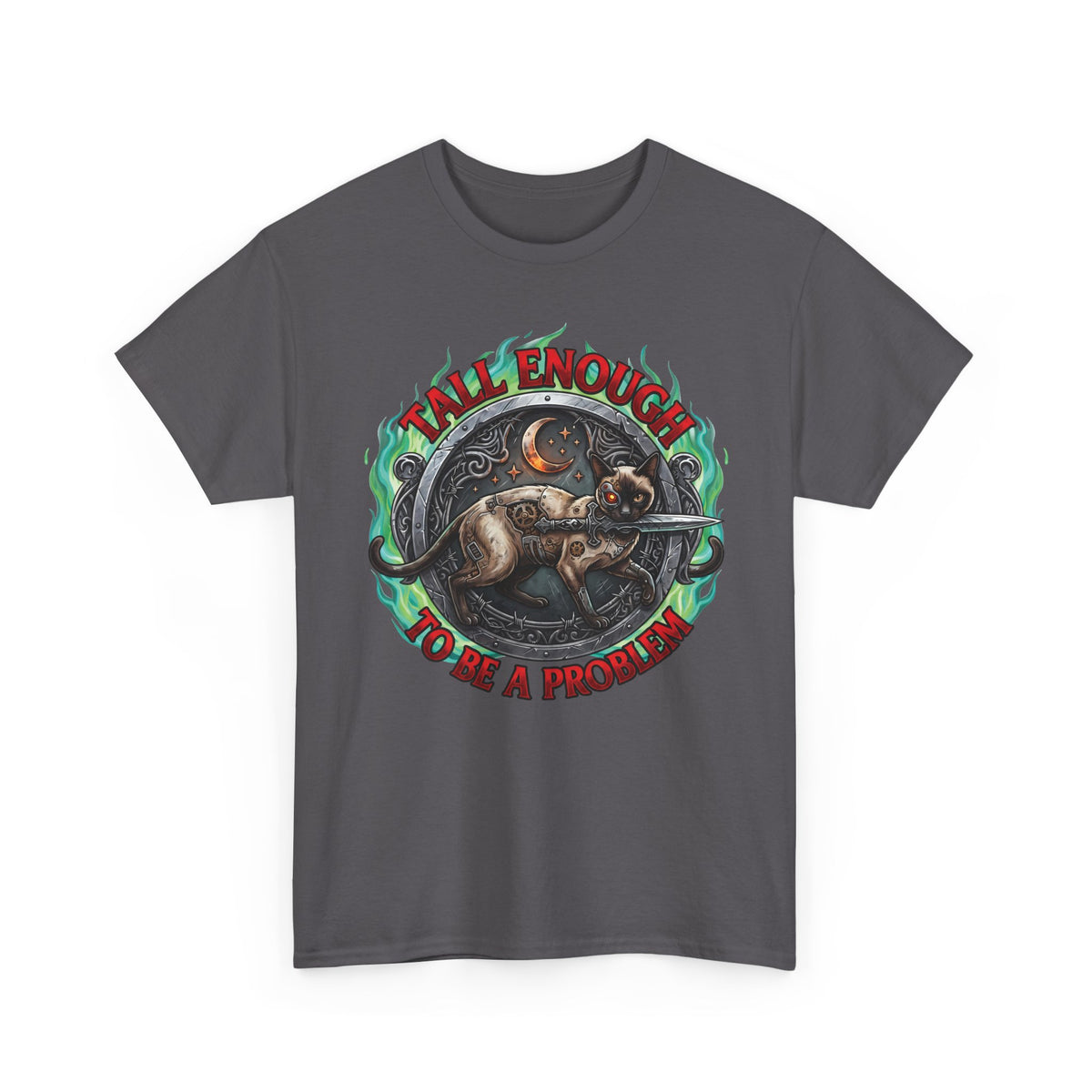 Tall Enough To Be A Problem Steampunk Cyber Cat Shirt — Gothic Dagger T-Shirt