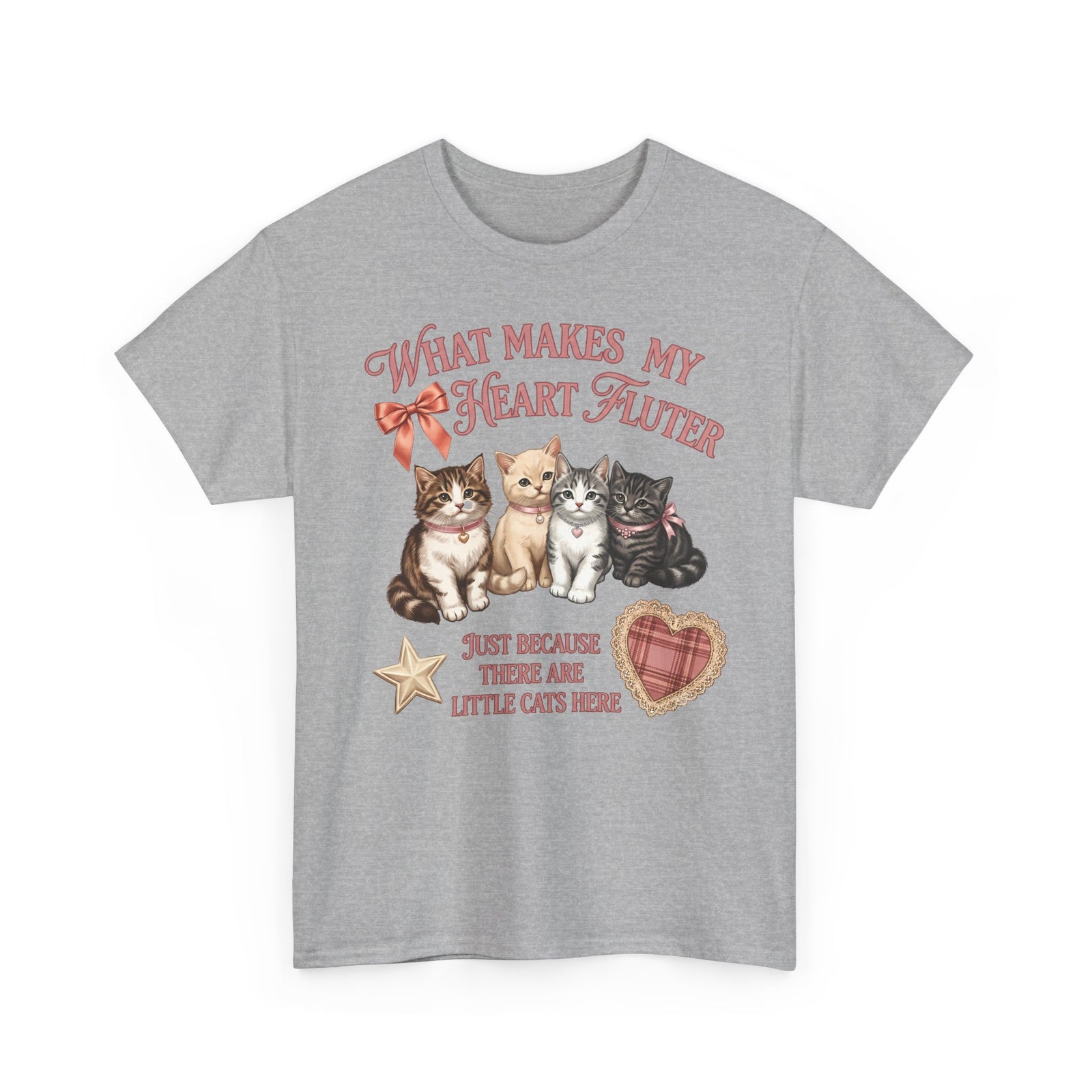 What Makes My Heart Flutter T-Shirt — Cute Coquette Kittens Tee