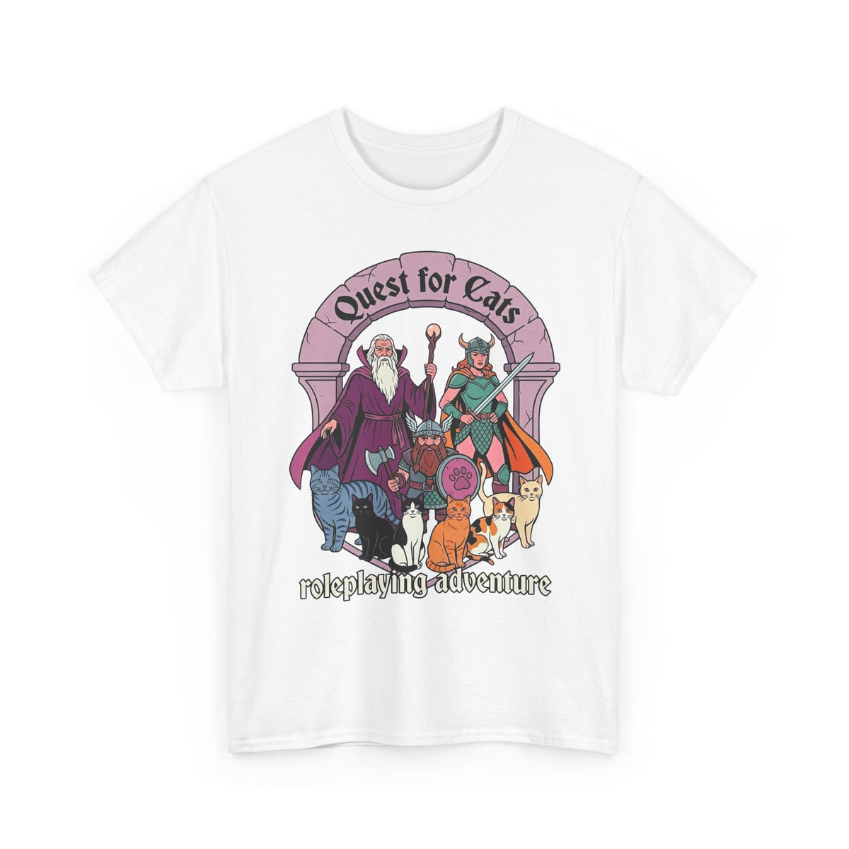 Quest for Cats T-Shirt — Roleplaying Adventure Graphic Tee