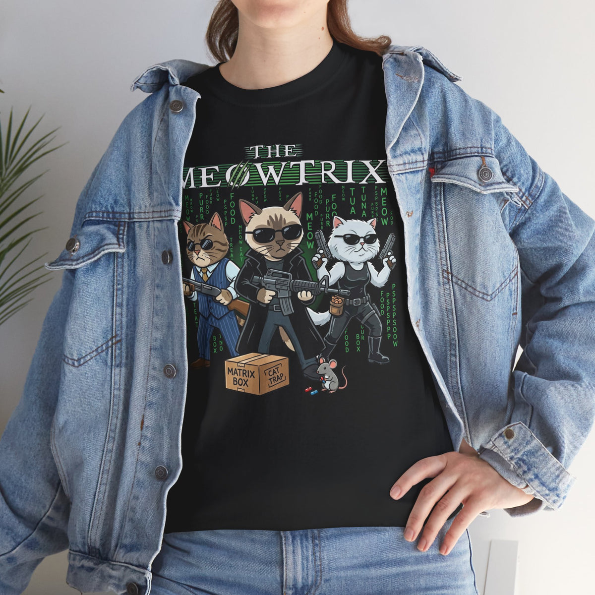 The Meowtrix Cat Movie Parody T-Shirt