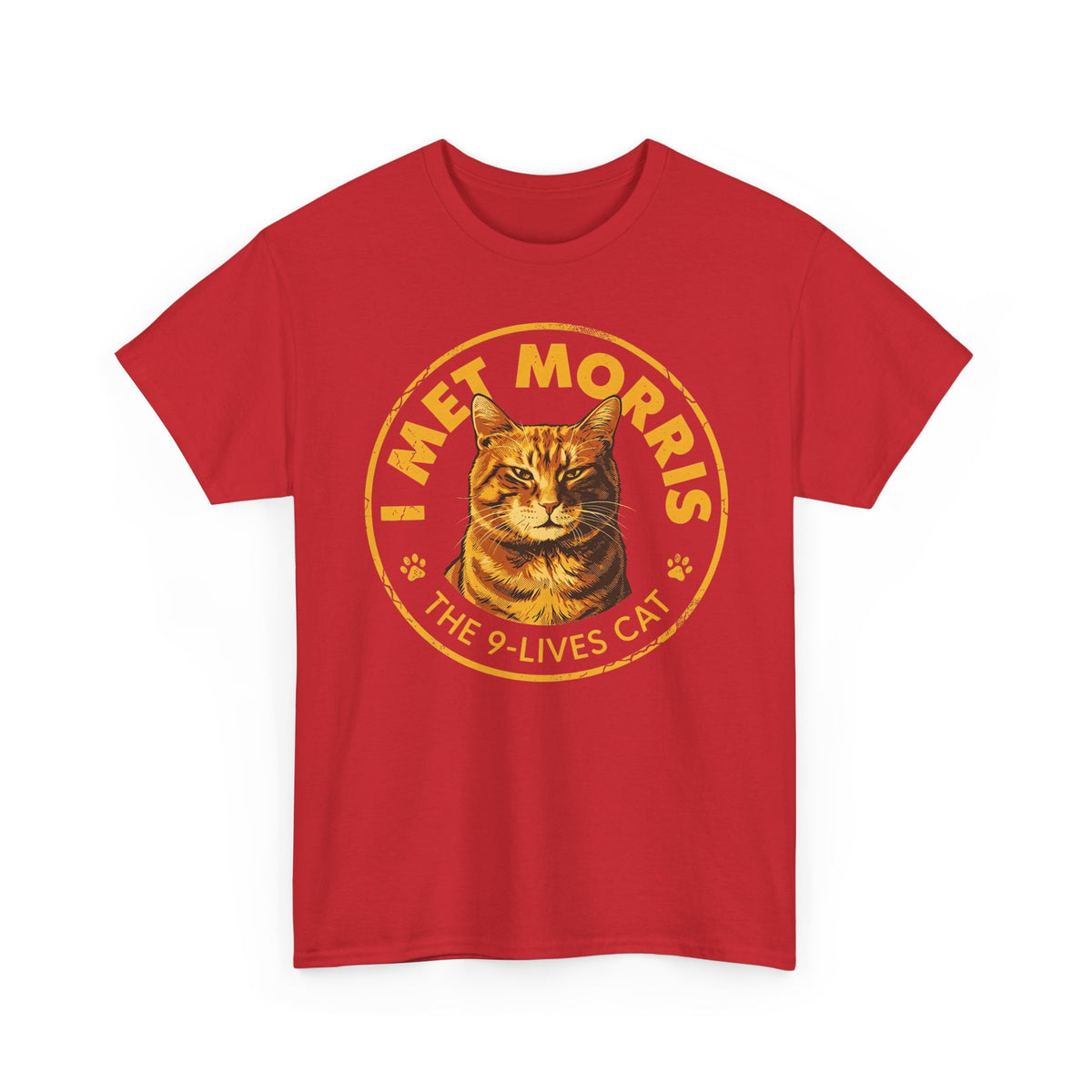 Cat T-Shirt — "I Met Morris" 9-Lives Vintage Cat Graphic Tee