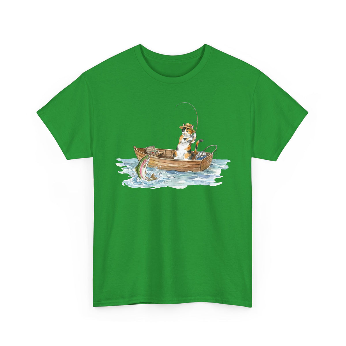 Cat Fishing T-Shirt — Funny Fishing Cat Graphic Tee