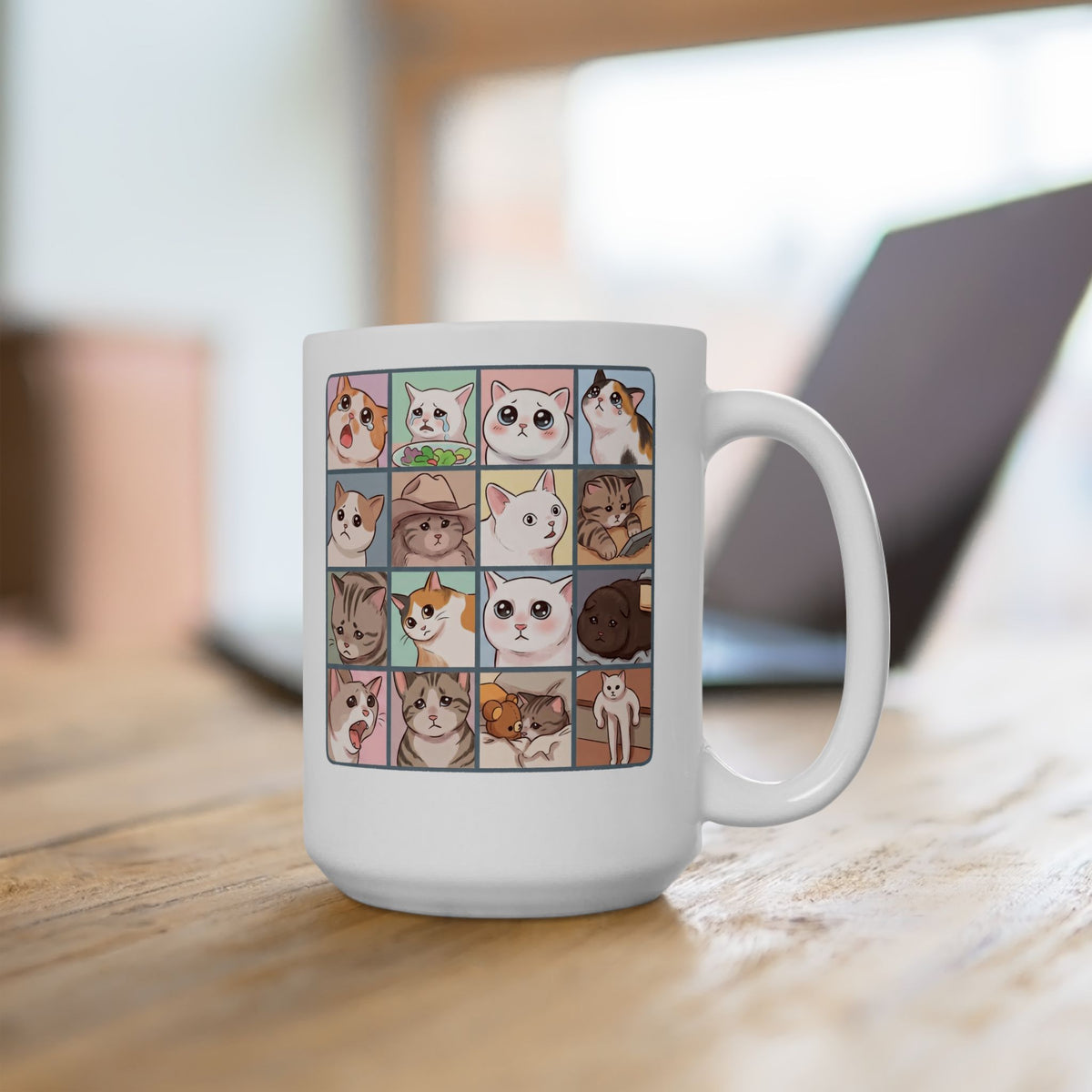 Cat Reactions Mug Funny Cat Memes Ceramic Mug