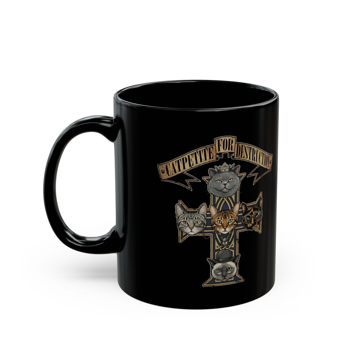 Catpetite For Destruction Black Mug