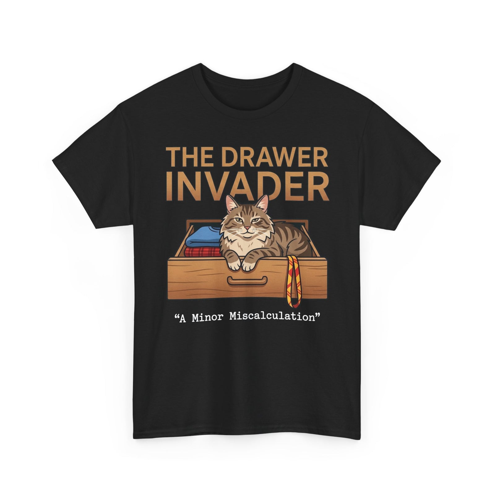Cat Drawer T‑Shirt — "The Drawer Invader" Cute Cat in Drawer Tee