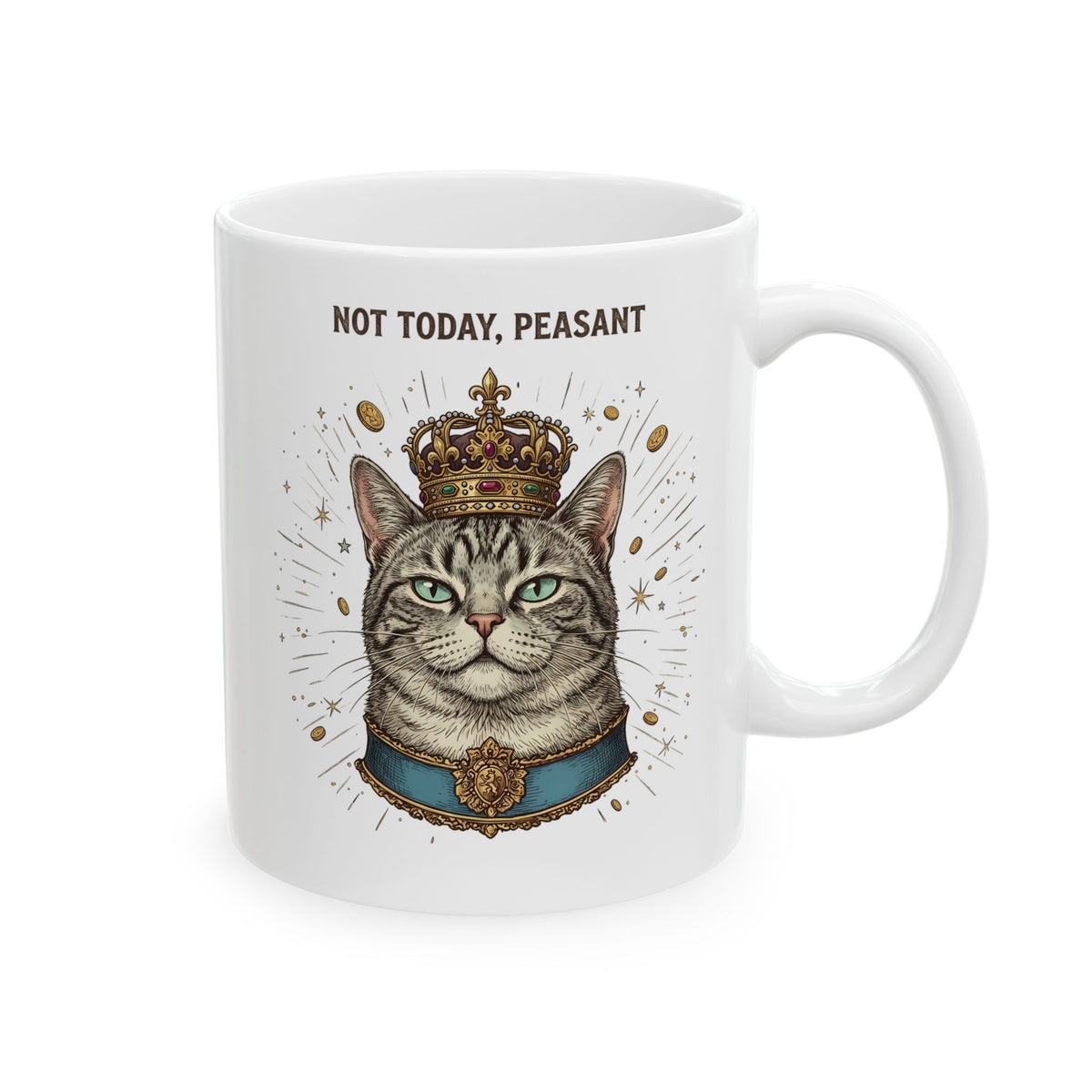 Funny Cat Ceramic Mug — "Not Today" Graphic Mug
