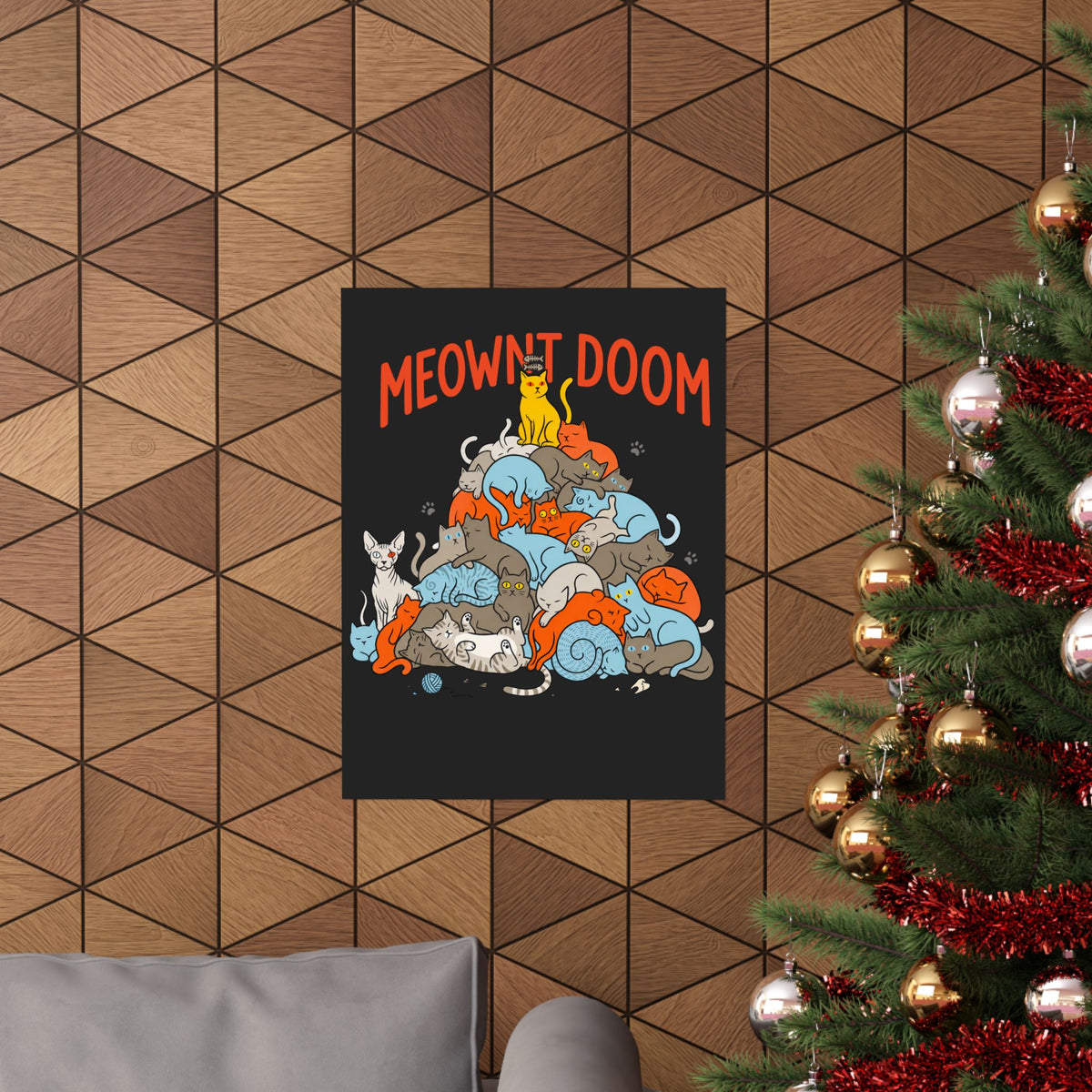 Meownt Doom Poster — Funny Cat 'meownt doom' Graphic Poster