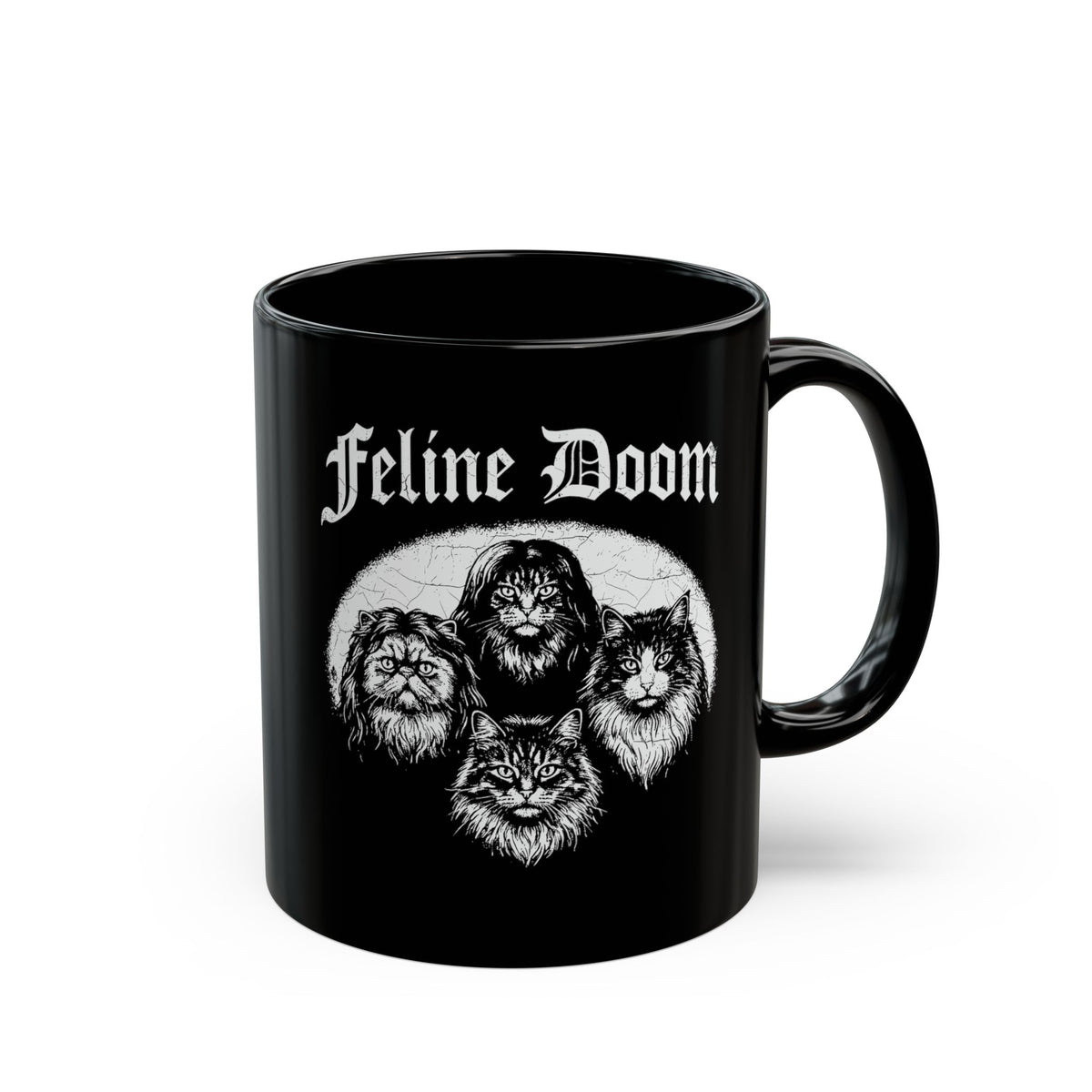 Feline Doom Cat Sabbath Black Mug
