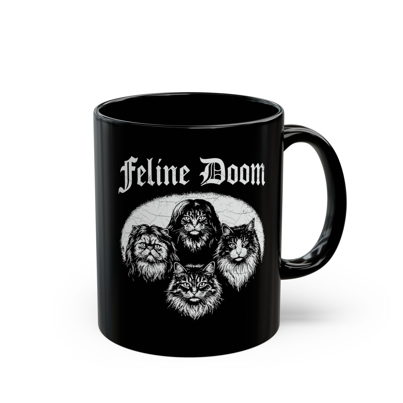 Feline Doom Cat Sabbath Black Mug