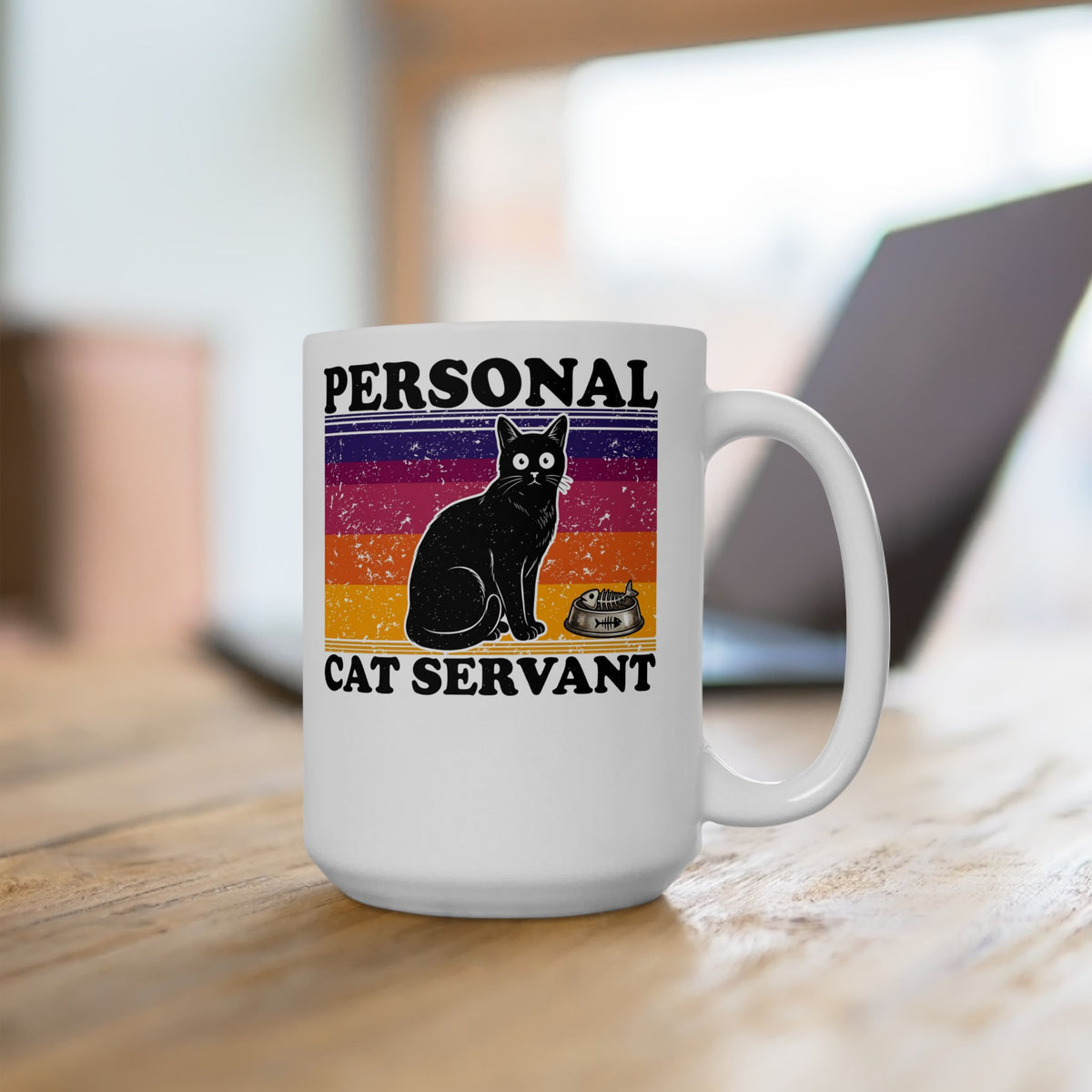 Personal Cat Servant Ceramic Mug — Funny Cat Lover Mug