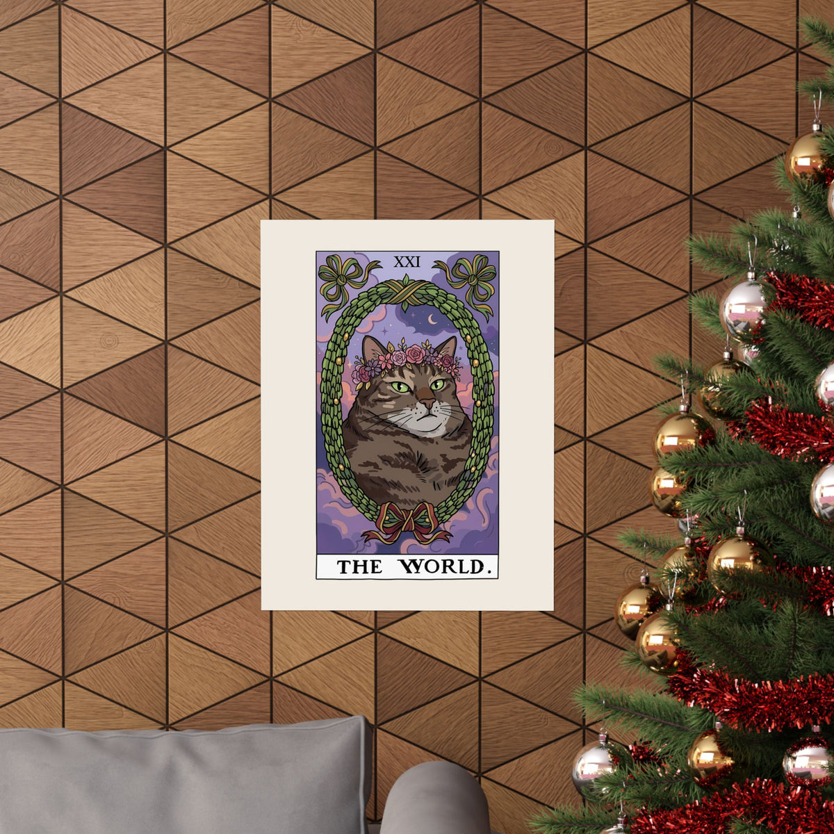 Cat the World Tarot Card Poster