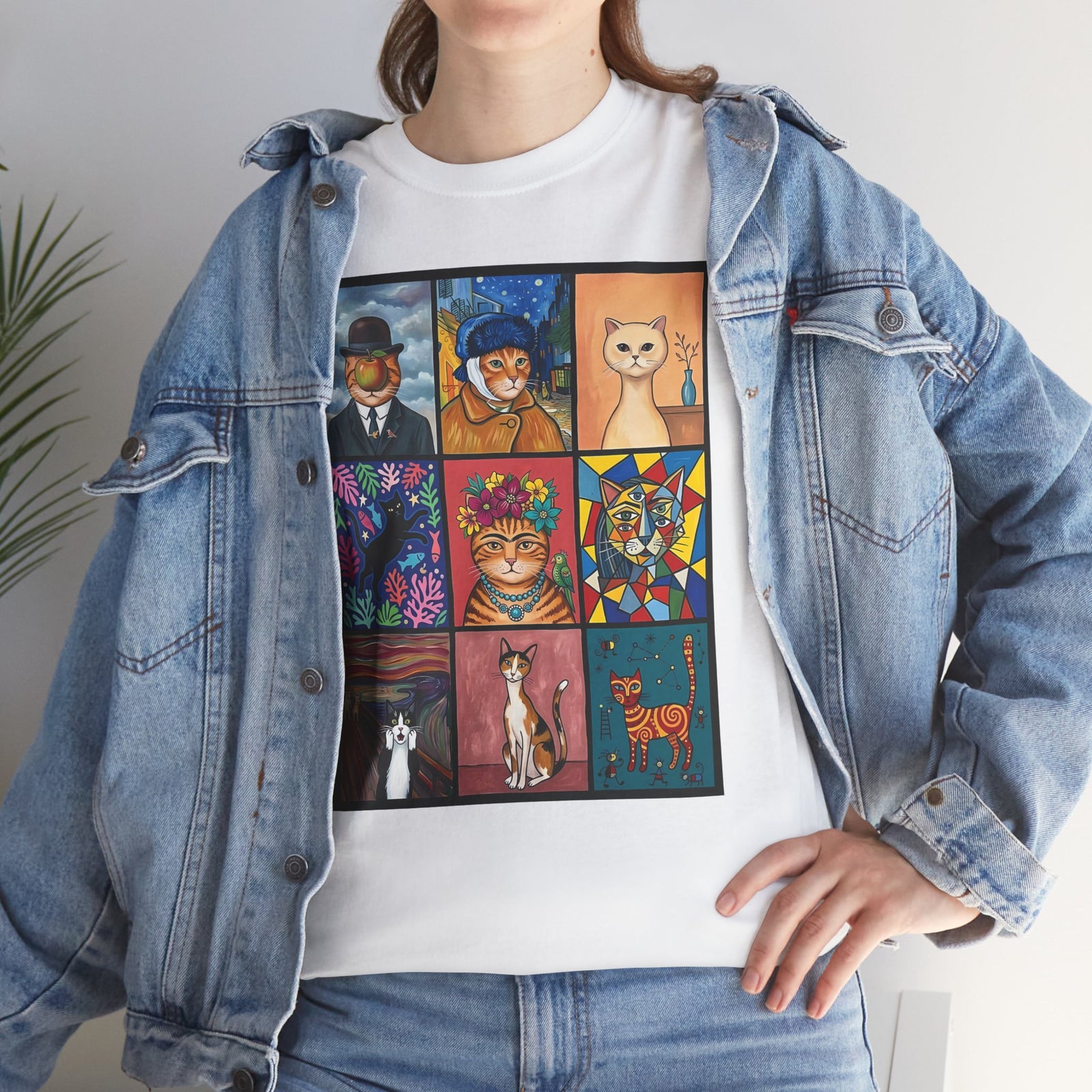 Cats & Art Graphic T-Shirt — Artworks and Cats Design