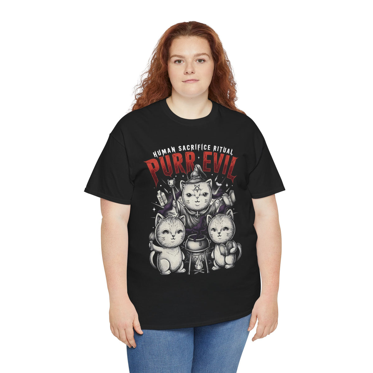 Purr Evil Witch Cats T-Shirt — Spooky Alternative Magic Apparel