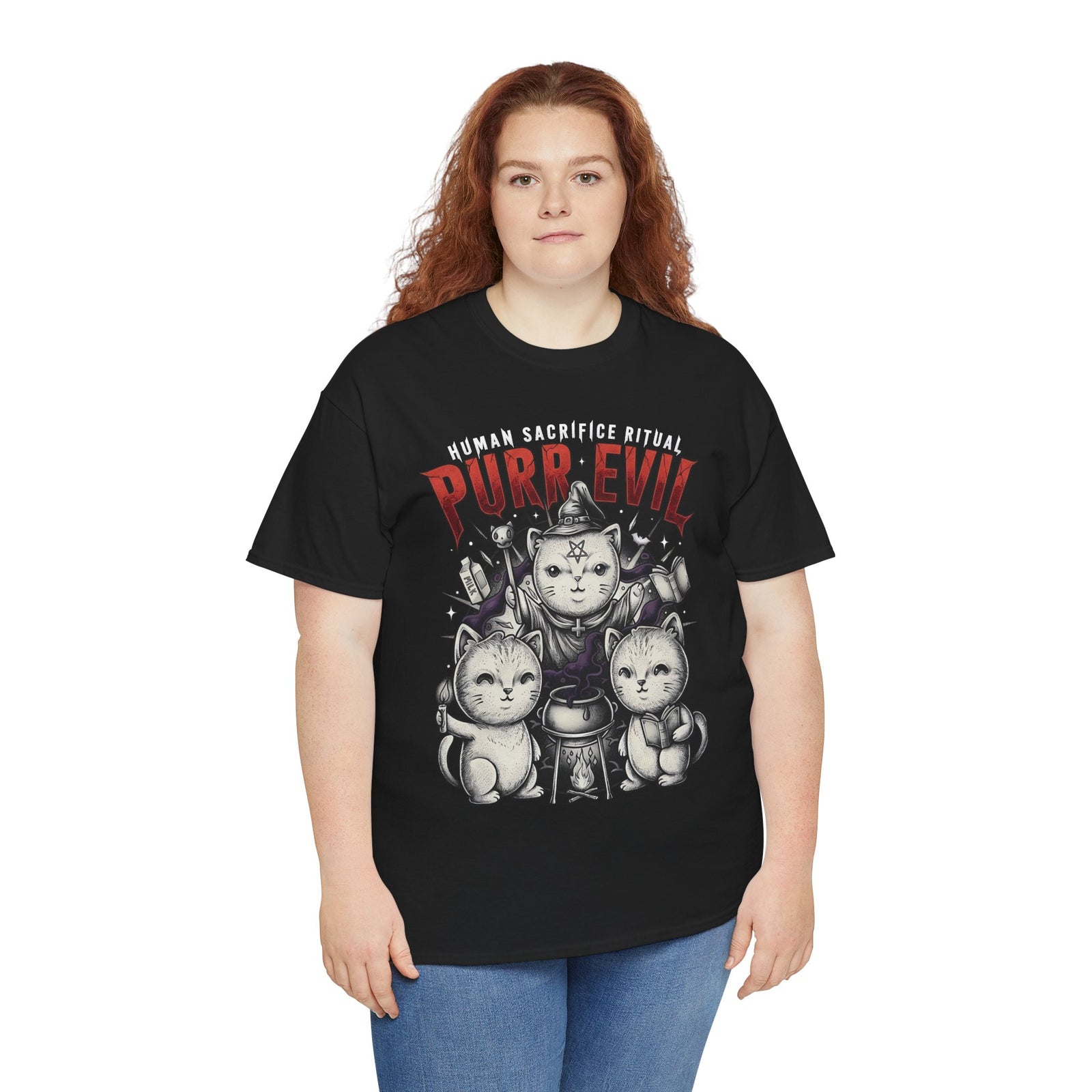 Purr Evil Witch Cats T-Shirt — Spooky Alternative Magic Apparel