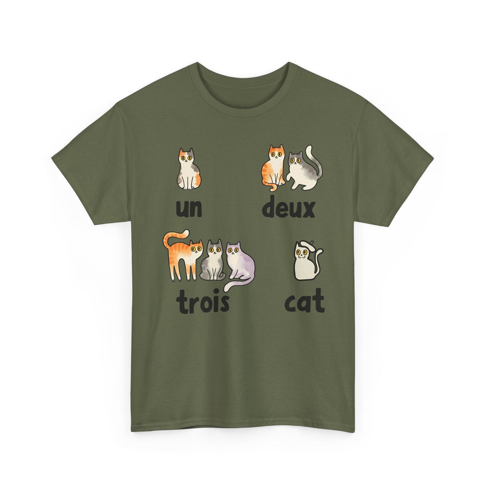 Un Deux Trois Cat T-Shirt — Cute French Cat Graphic Tee