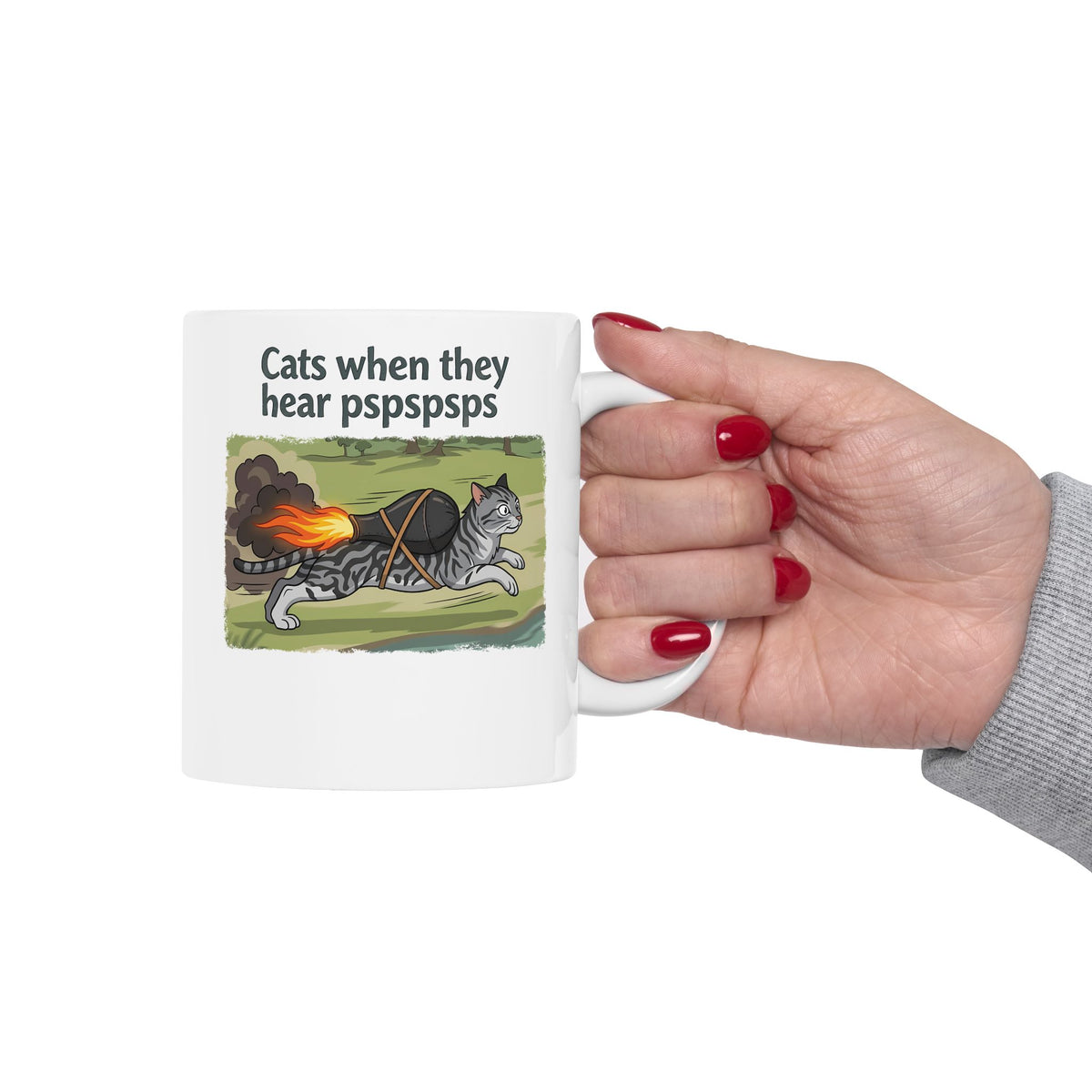 Cats When They Heard 'pspspsps' Ceramic Mug