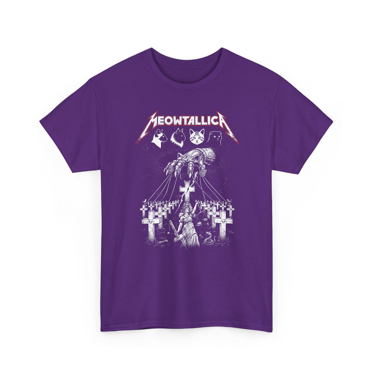 Meowtallica Graphic Tee — Metal Cat Band T-Shirt