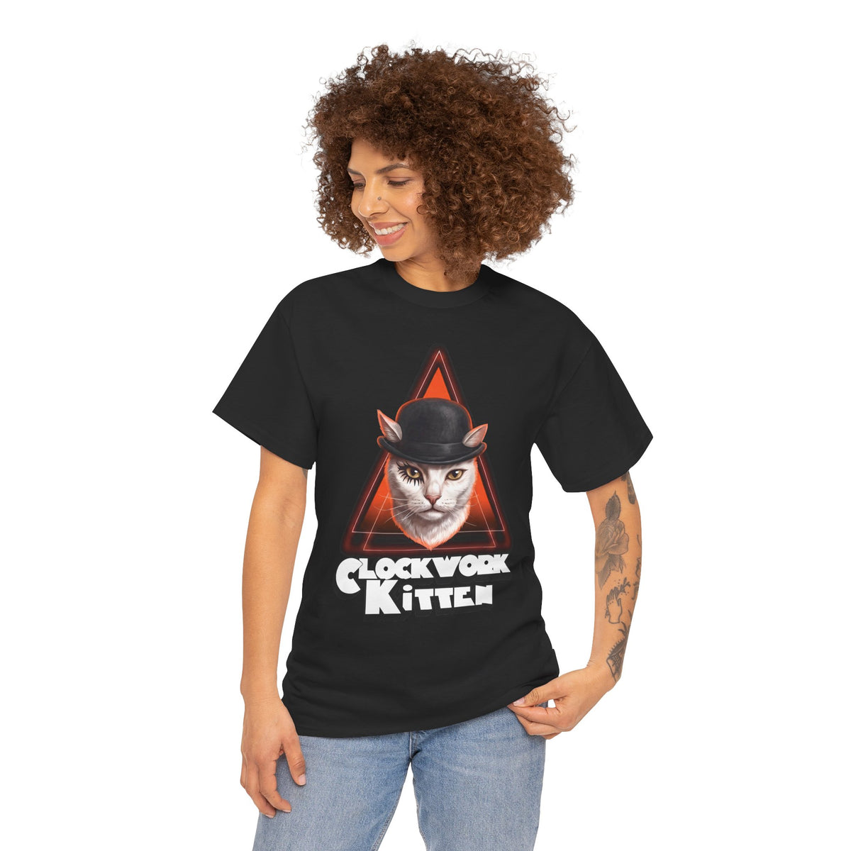 Clockwork Kitten T-Shirt — Funny Clockwork Orange Cat Parody Tee