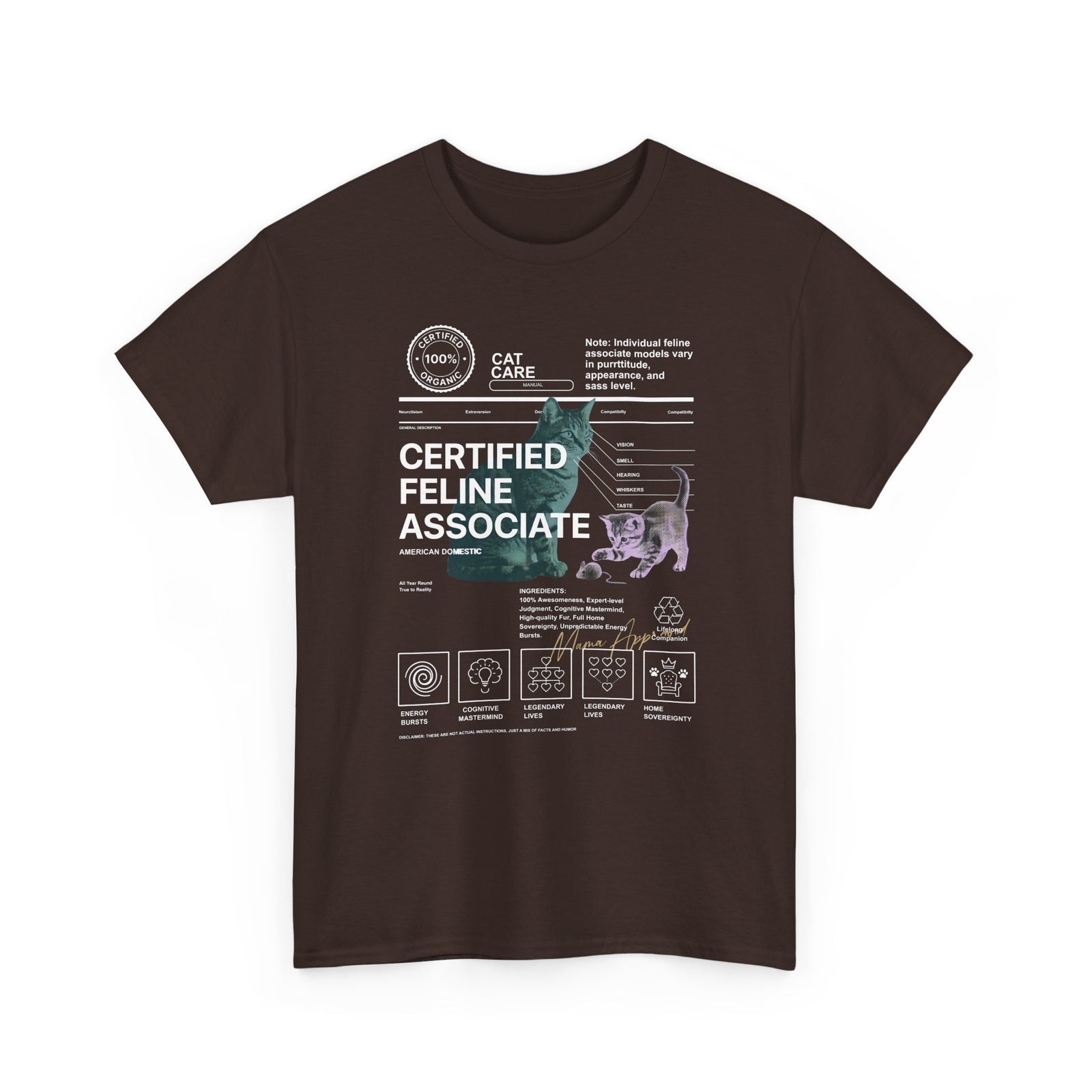 Certified Feline Associate T-Shirt — Funny Cat Lover Tee