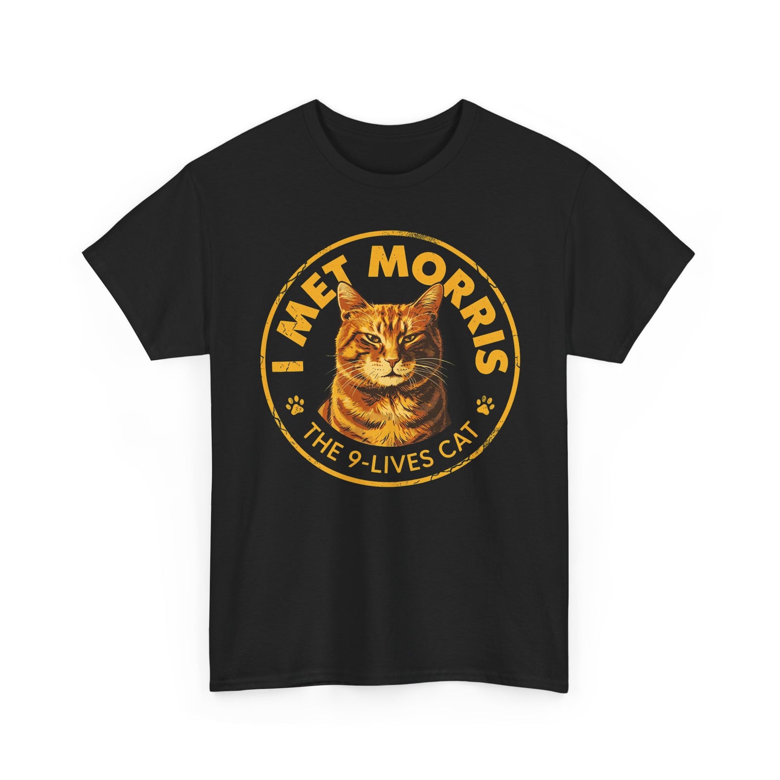 Cat T-Shirt — "I Met Morris" 9-Lives Vintage Cat Graphic Tee
