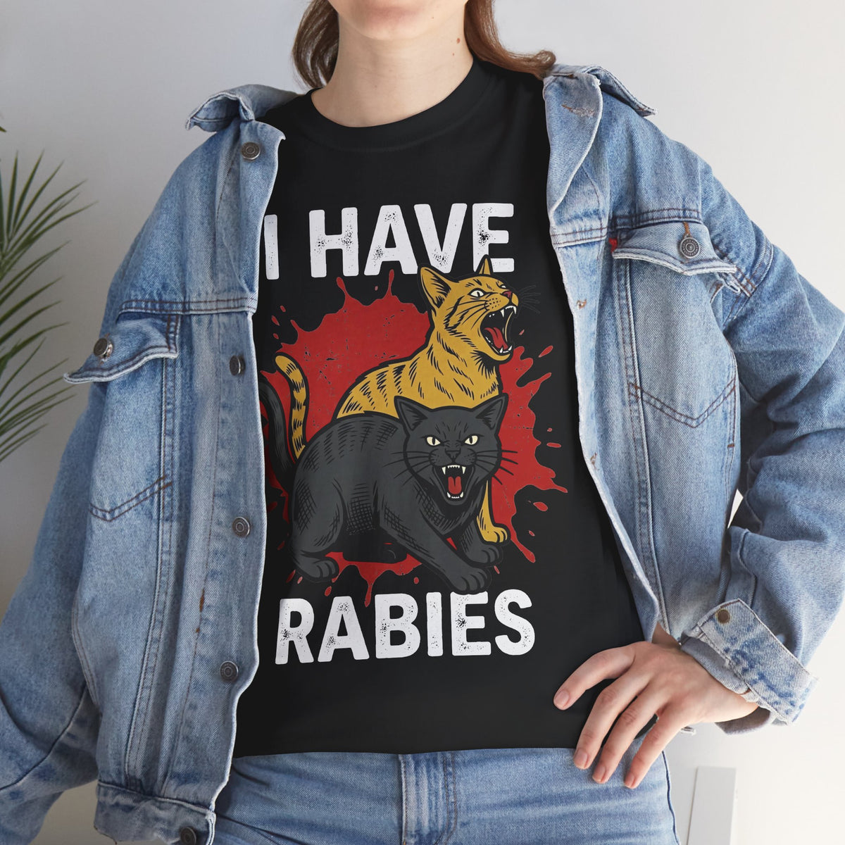 I Have Rabies T-Shirt — Funny Scared Cat Graphic Tee