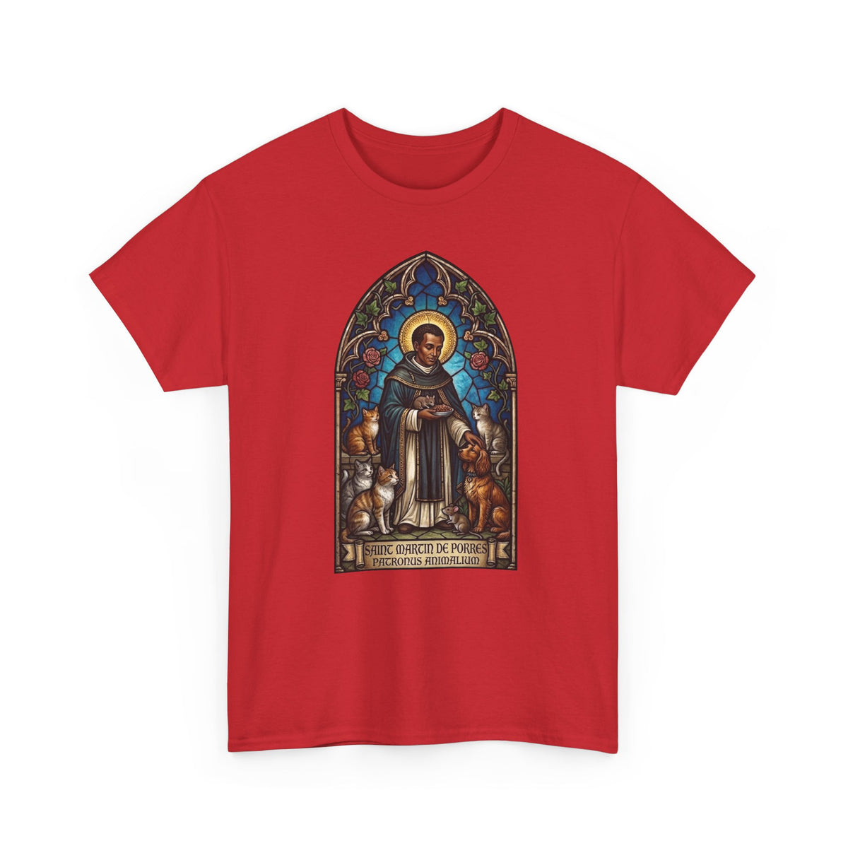 Saint Martin de Porres Cat Lovers T-Shirt — Patron of Animals Tee