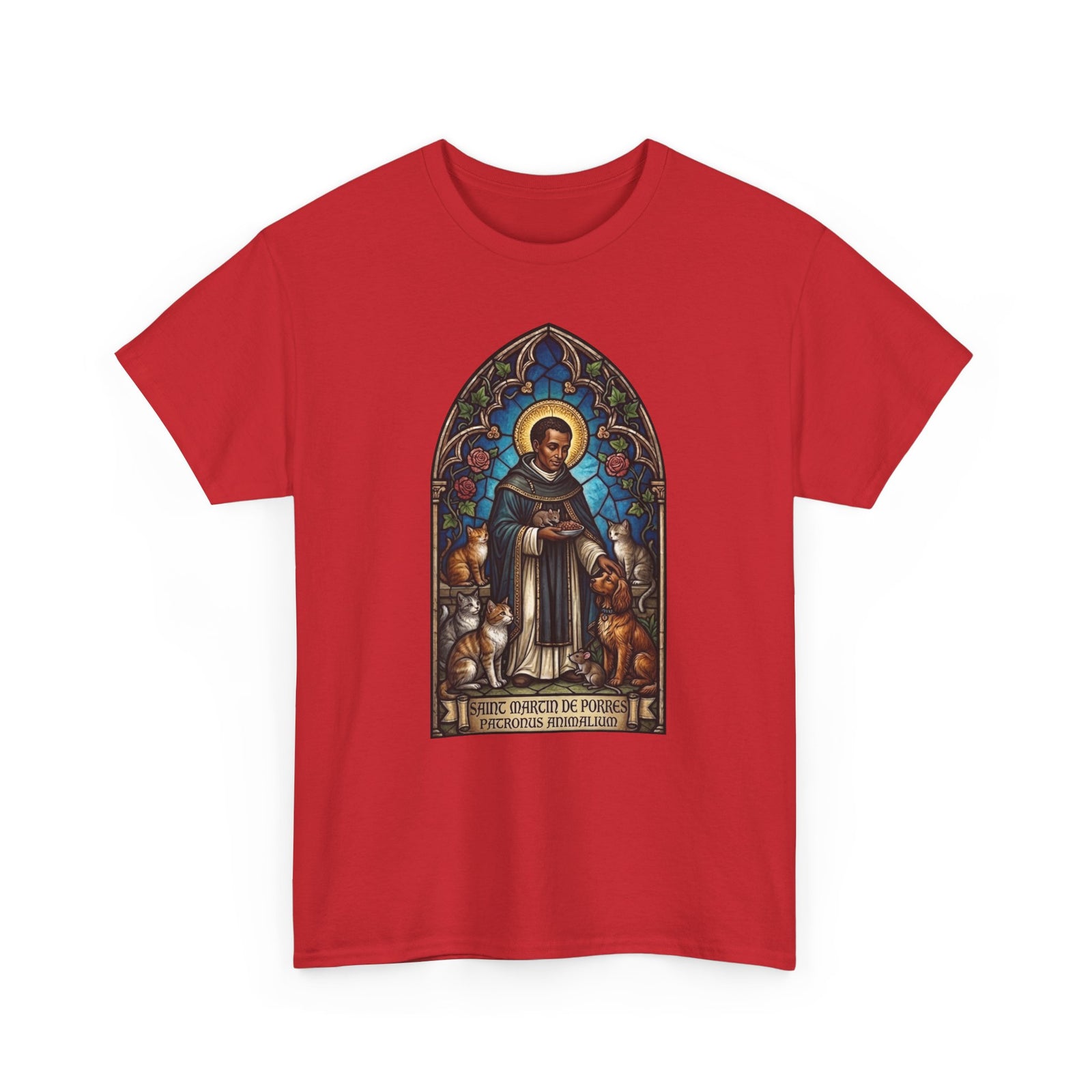 Saint Martin de Porres Cat Lovers T-Shirt — Patron of Animals Tee