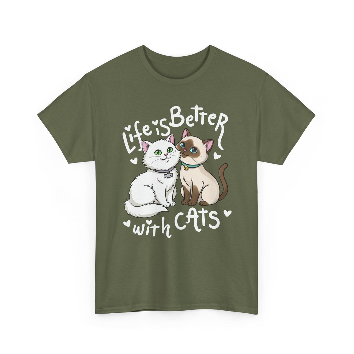 Life is Better with Cats T-Shirt - Cute Cat Lover Gift Shirt