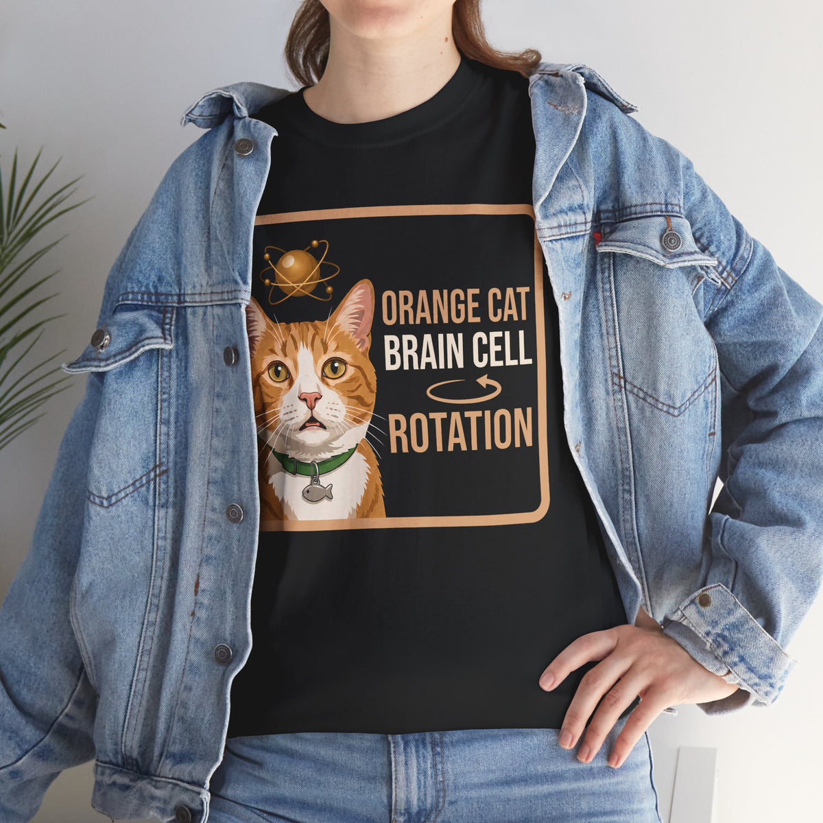 Orange Cat Brain Cell Rotation T-Shirt