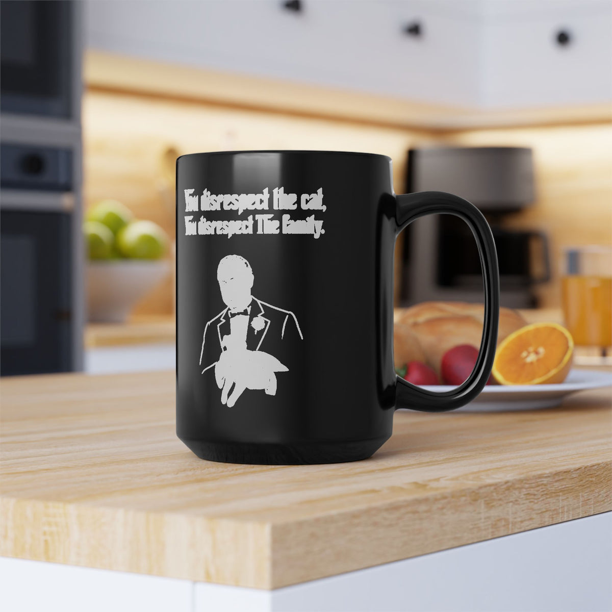 Cat Lovers Mug — "You Disrespect the Cat, You Disrespect the Family"