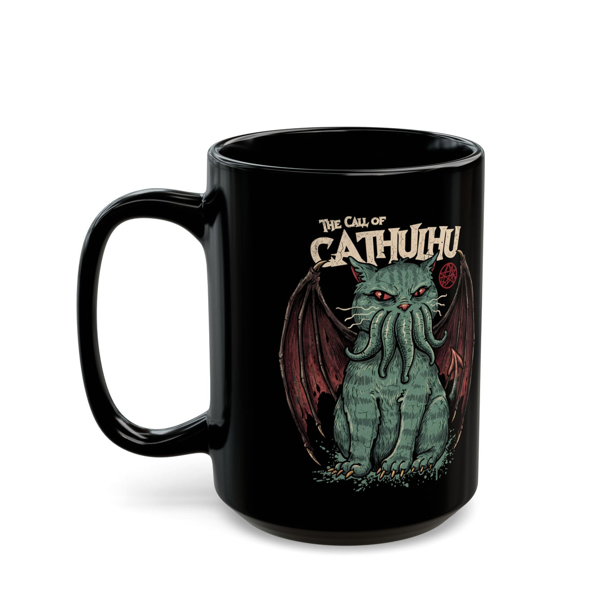 The Call of Cathulhu Black Mug — Dark Gothic Creepy Cute Drinkware