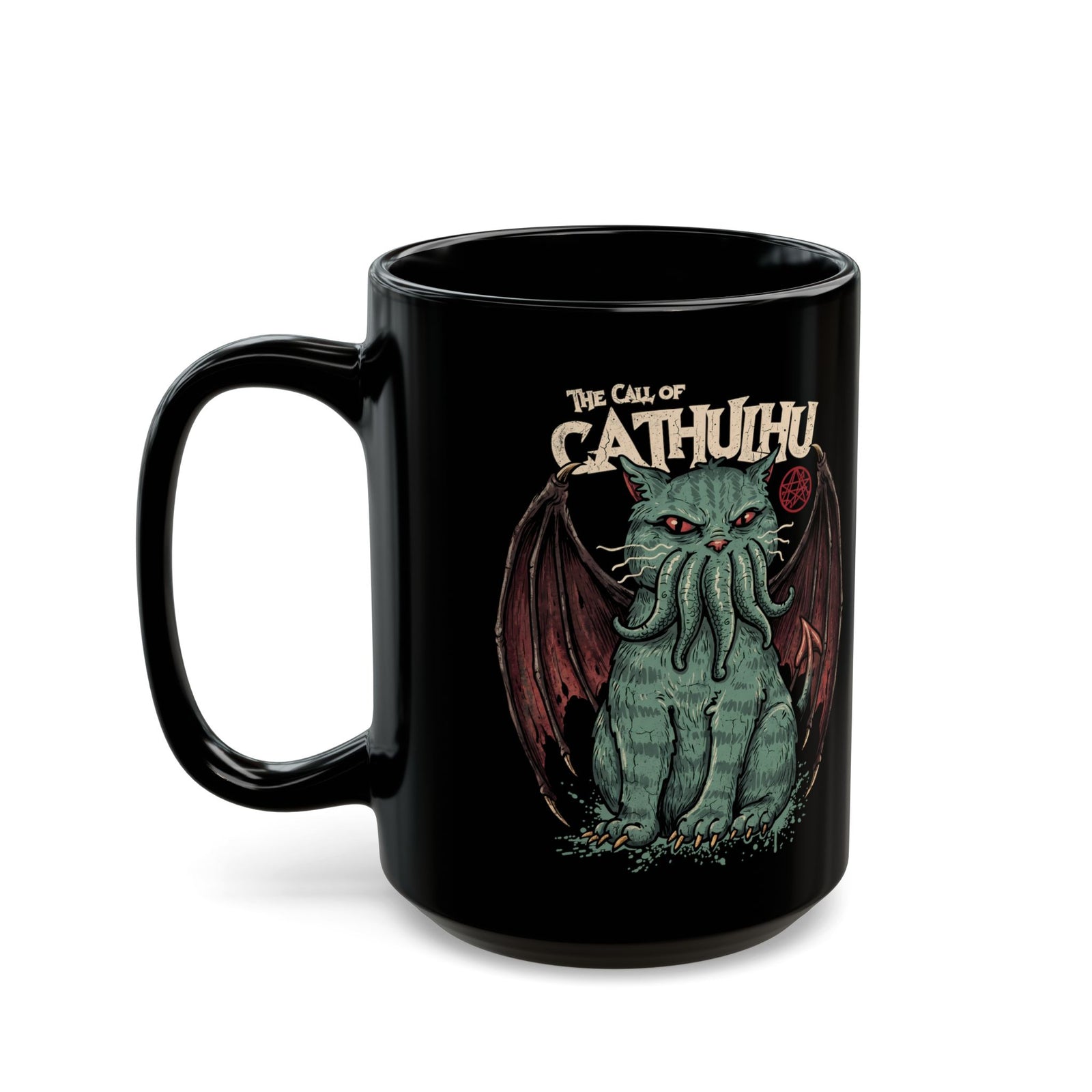 The Call of Cathulhu Black Mug — Dark Gothic Creepy Cute Drinkware