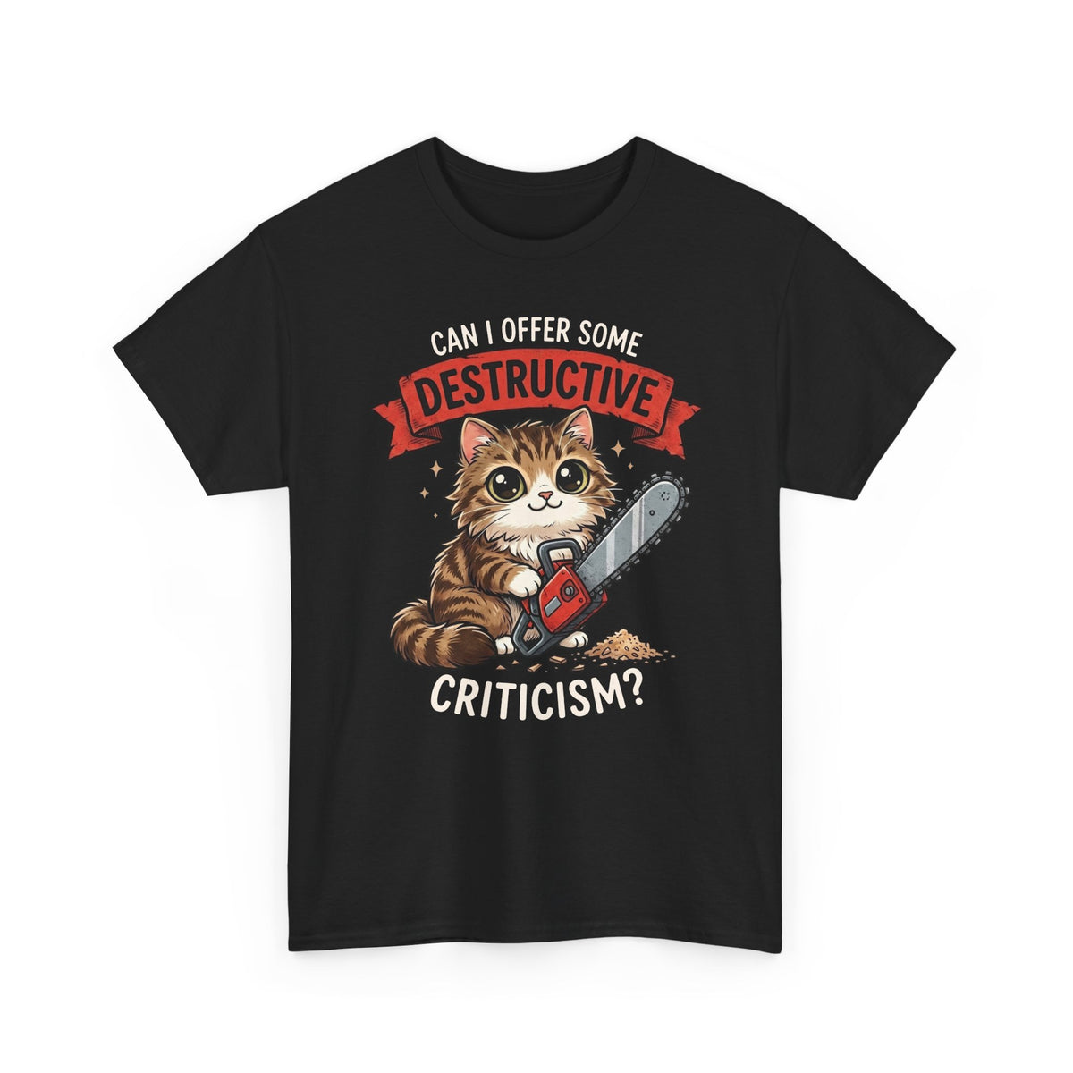 Funny Chainsaw Cat T-Shirt Graphic Cat with Chainsaw Tee