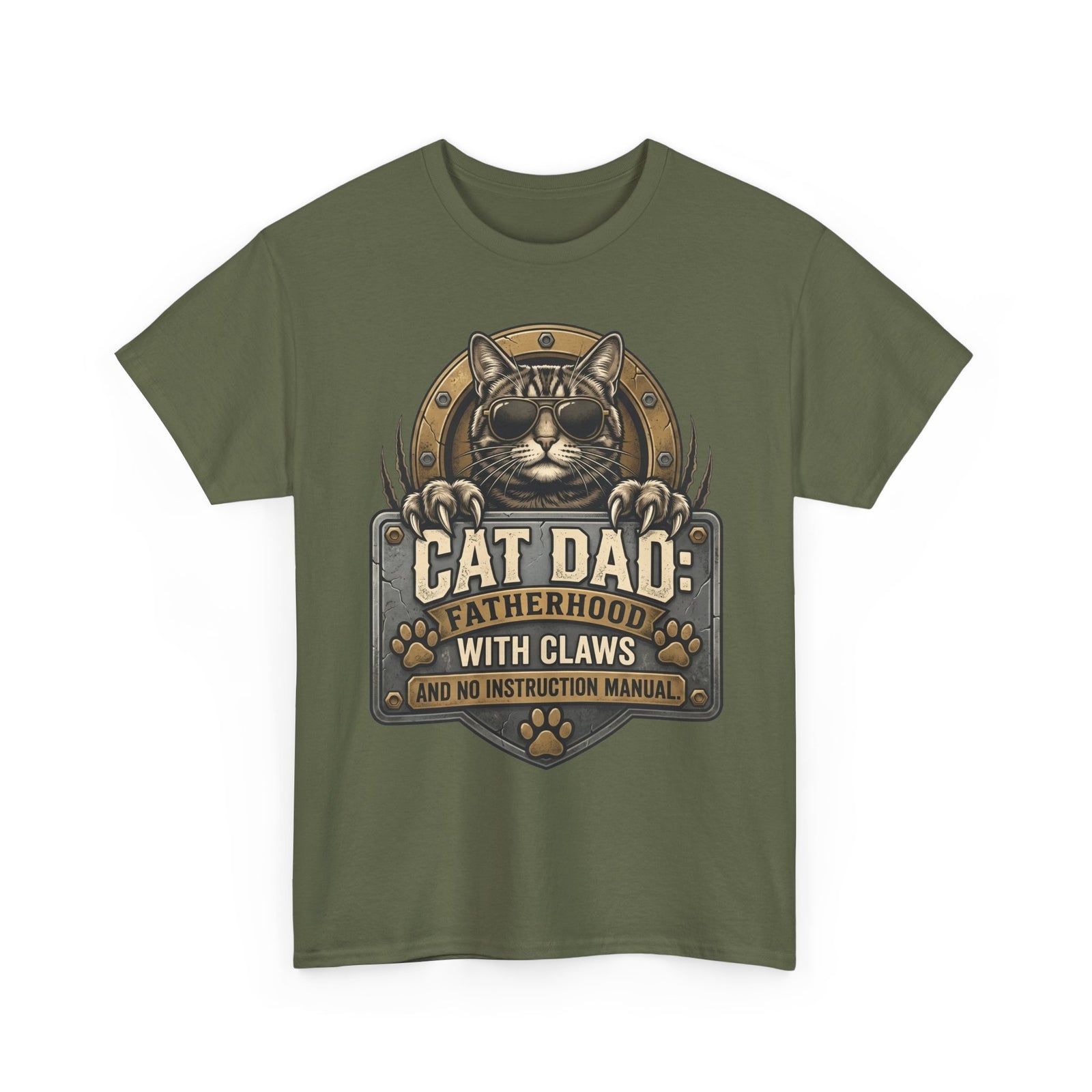 Cat Dad T-Shirt — "Fatherhood with Claws" Funny Cat Lover Tee