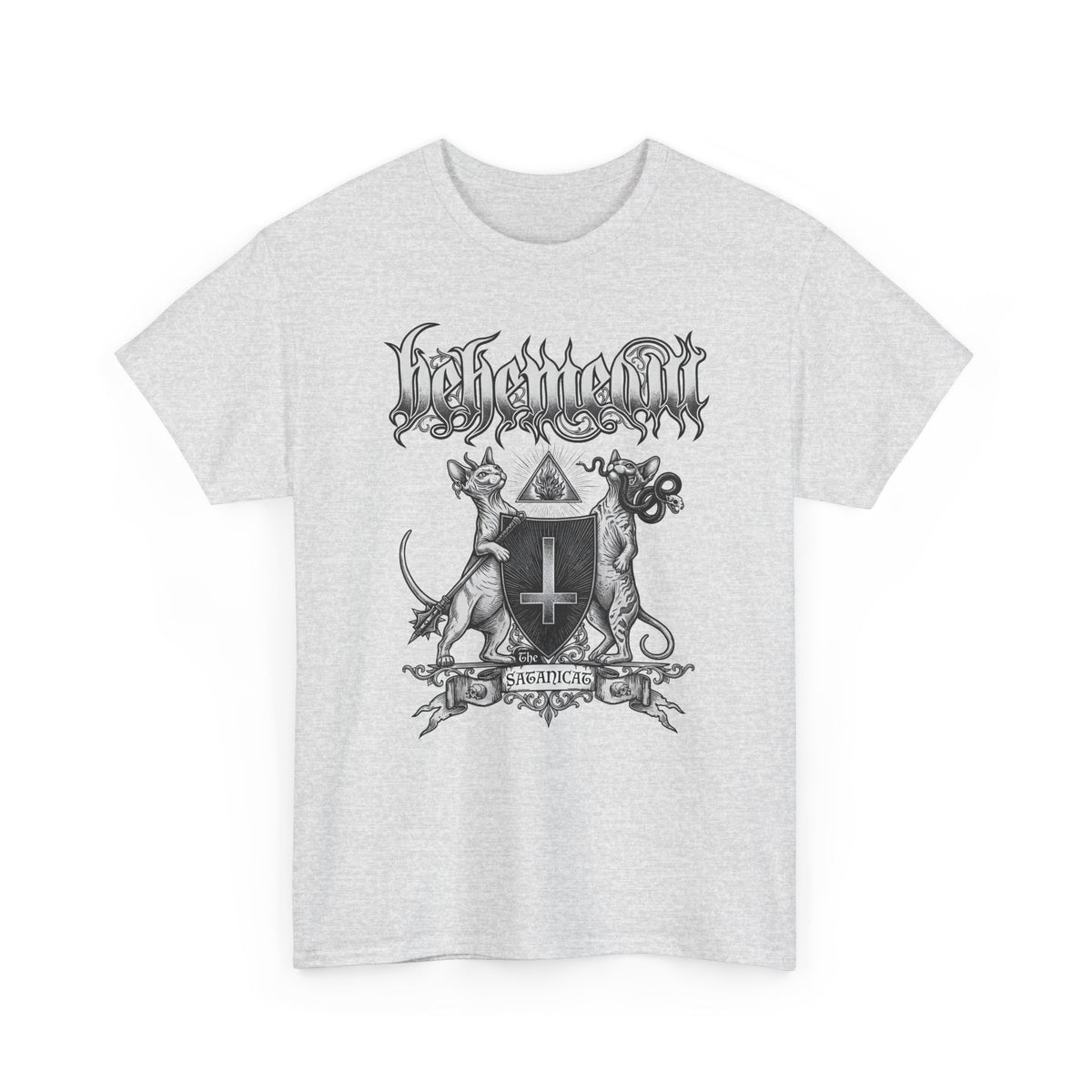 Satanicat Behemeow T-Shirt — Gothic Cat Graphic Tee