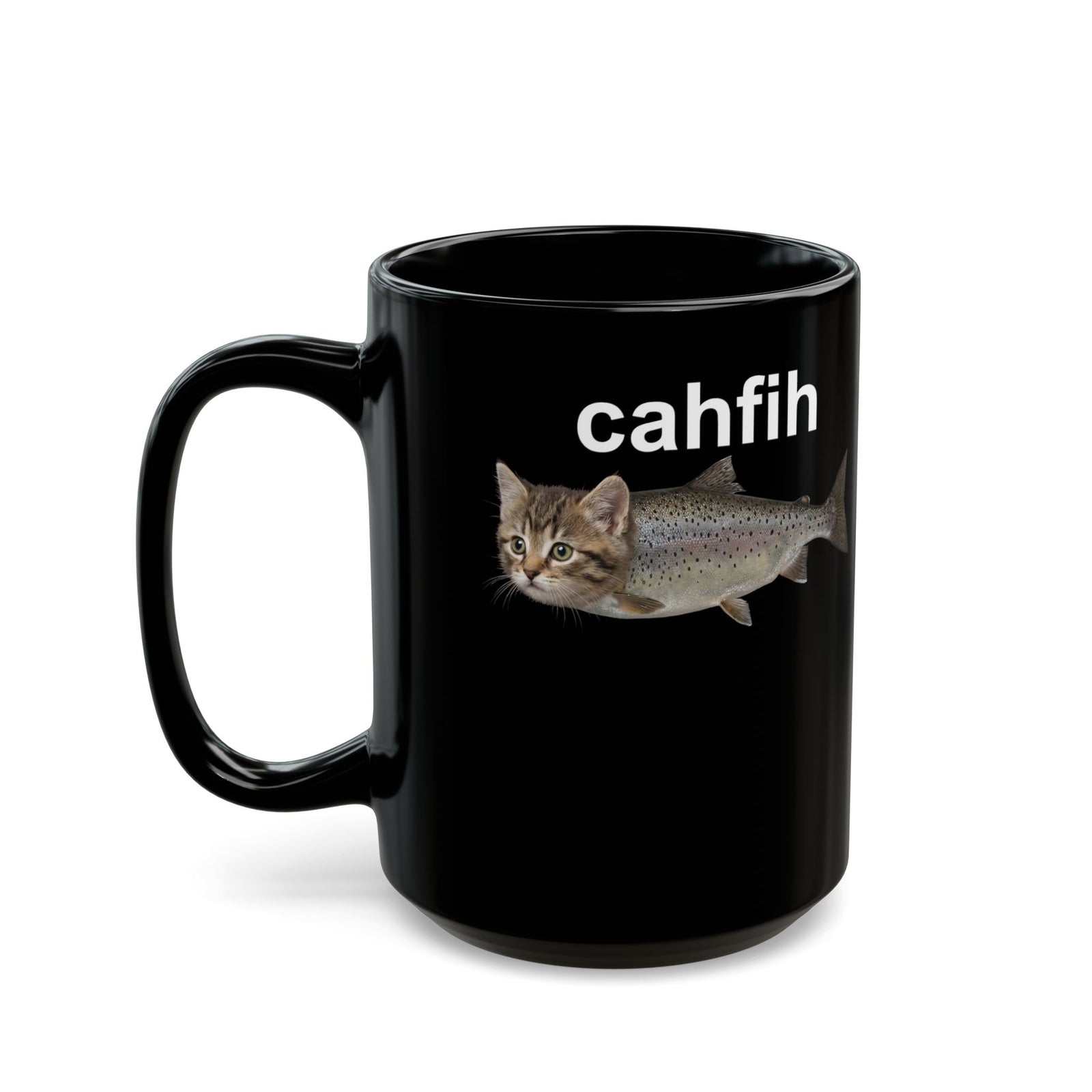 Cahfih Catfish Black Mug — Funny Catfish Design