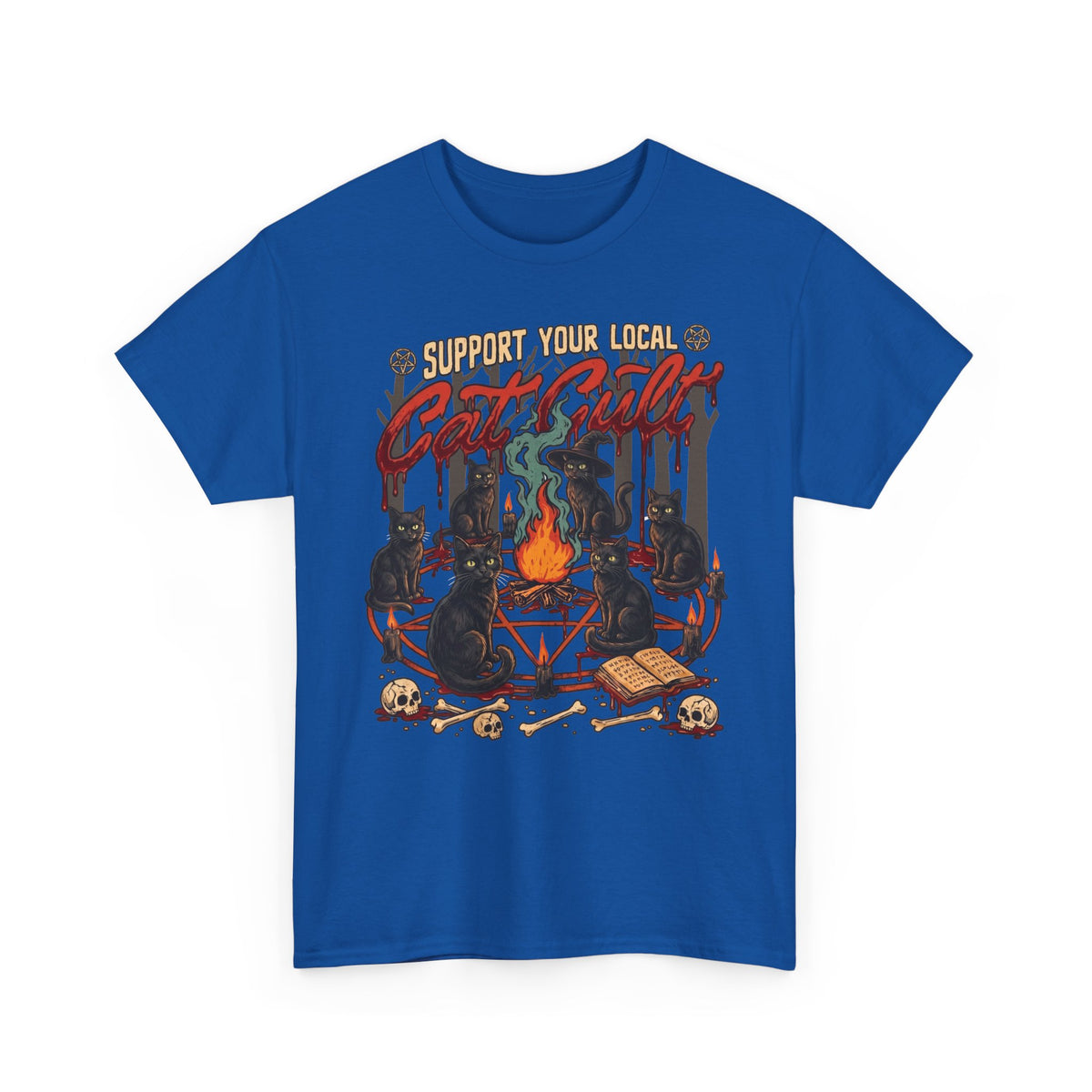 Support Your Local Cat Cult T-Shirt — Witchy Occult Black Cats Tee