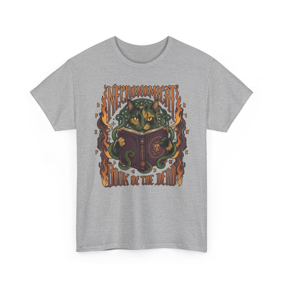 Necronomicat Occult Cat T-Shirt — Dark Mystic Graphic Tee