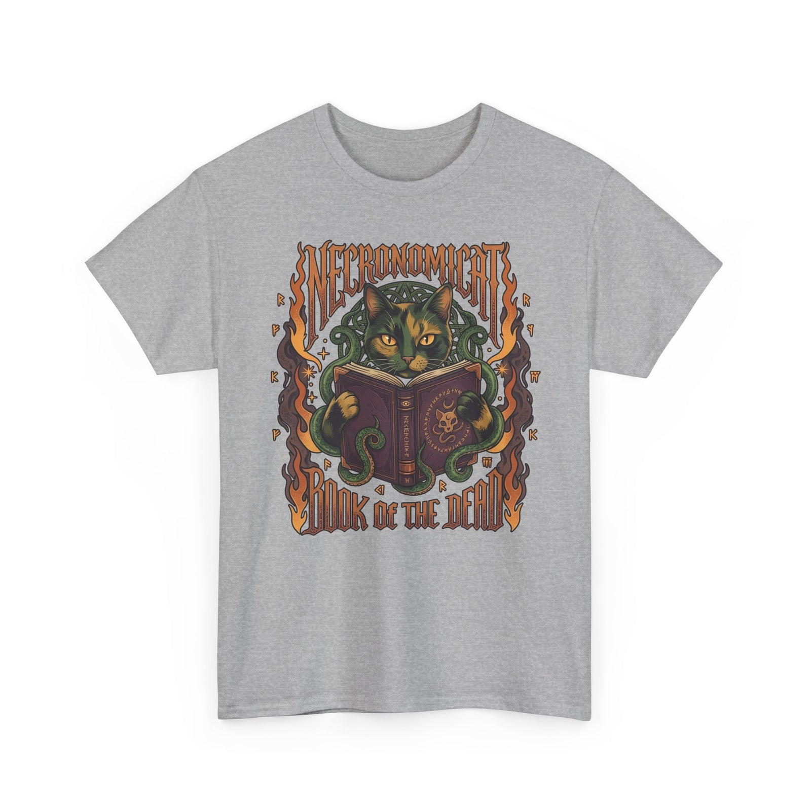 Necronomicat Occult Cat T-Shirt — Dark Mystic Graphic Tee