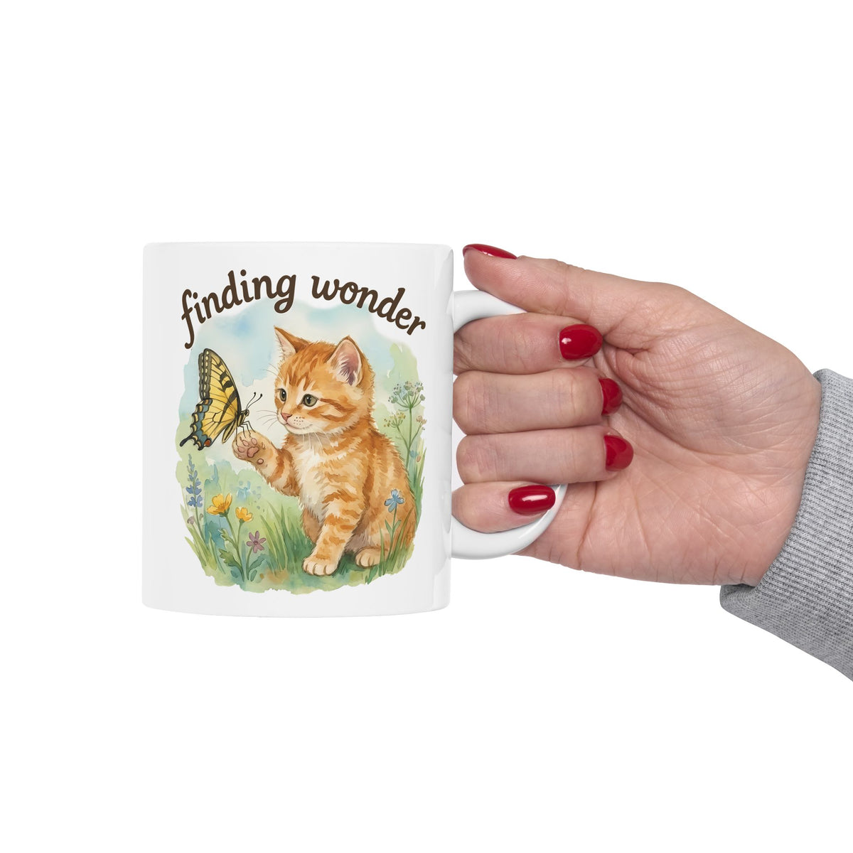 Finding Wonder Cat Ceramic Mug