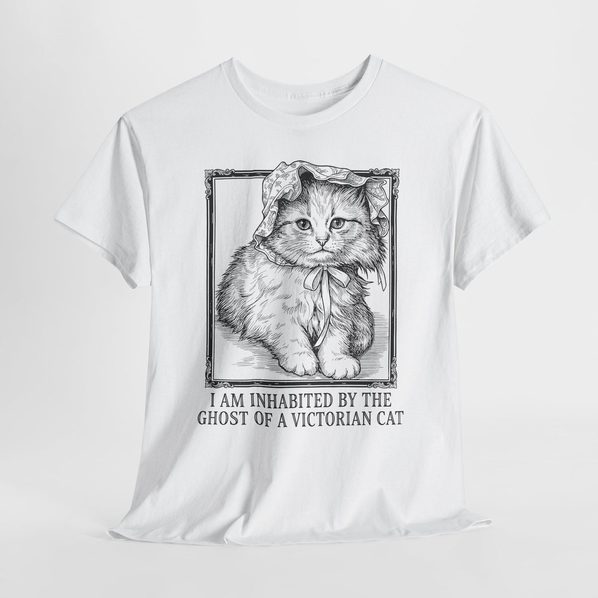 Victorian Cat Tee — “I Am Inhabited by the Ghost of a Victorian Cat” Graphic Shirt