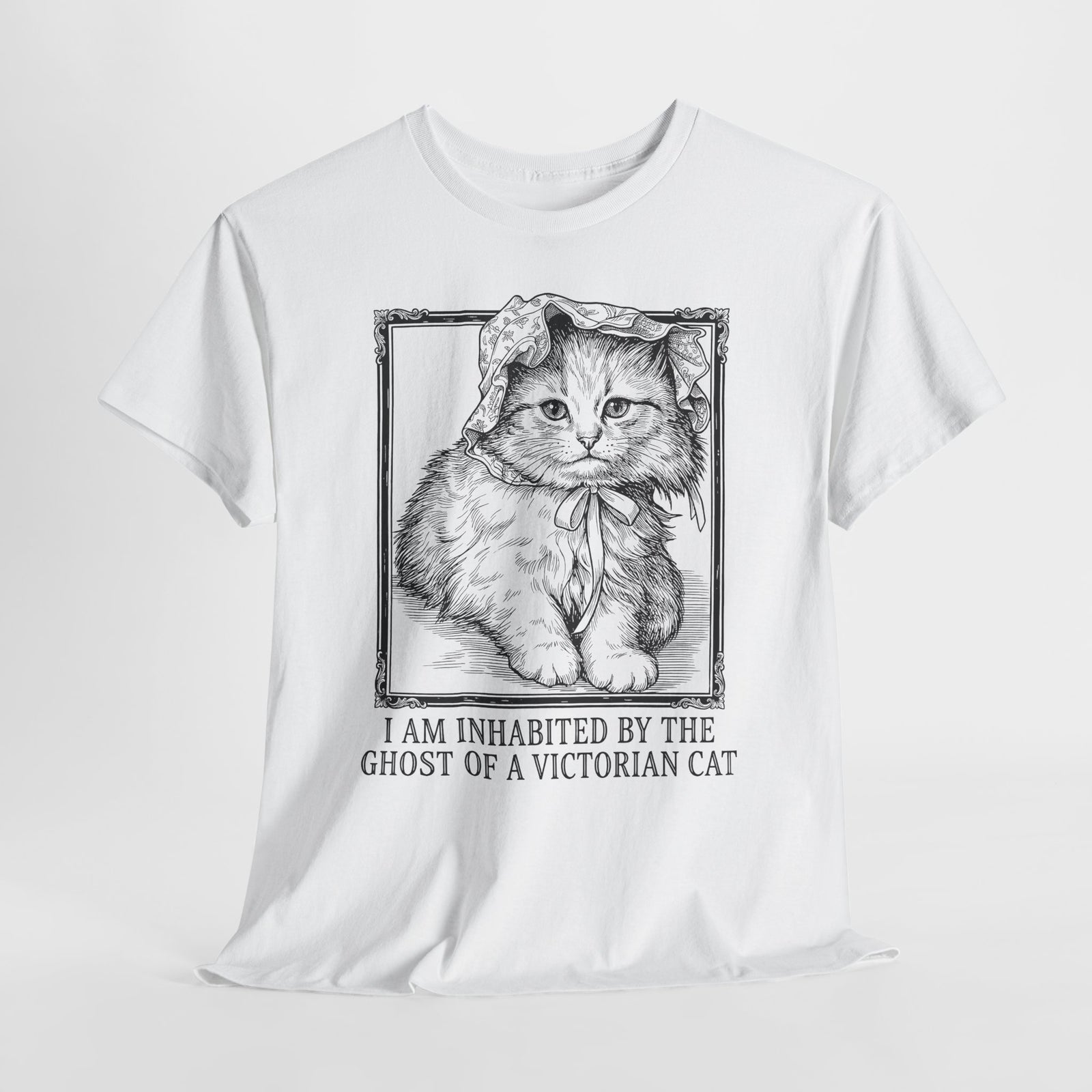 Victorian Cat Tee — “I Am Inhabited by the Ghost of a Victorian Cat” Graphic Shirt