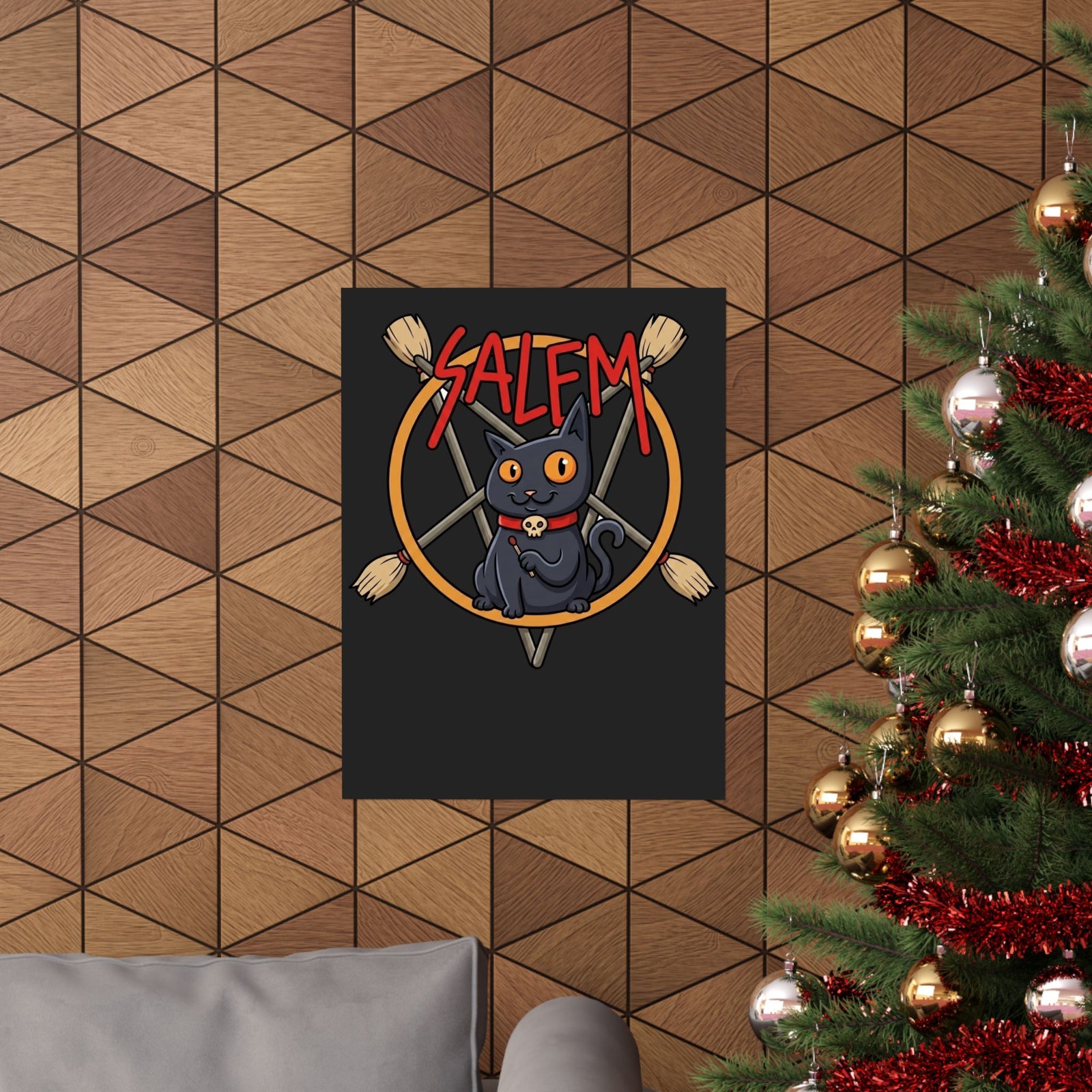 Salem Black Cat Poster — Spooky Vintage Cat Poster