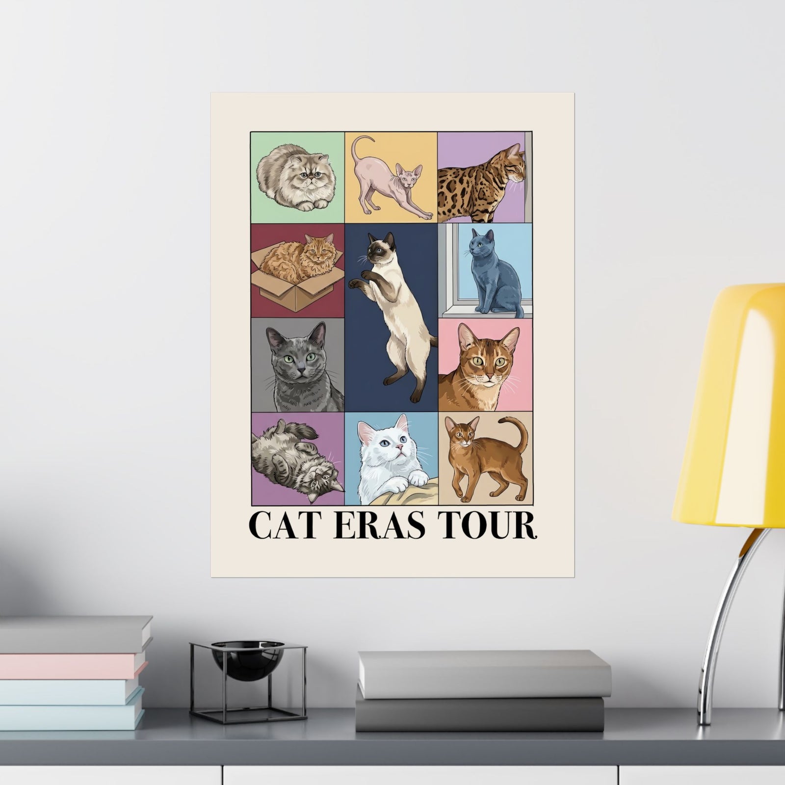 Cat Eras Tour Poster — Retro Band Poster for Cat Lovers